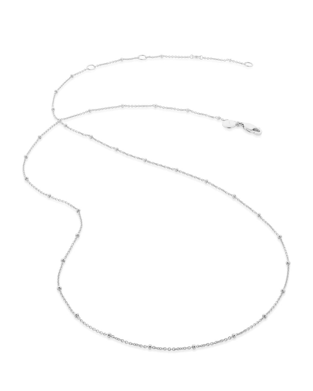 Monica Vinader White Sterling Beaded Chain Necklace
