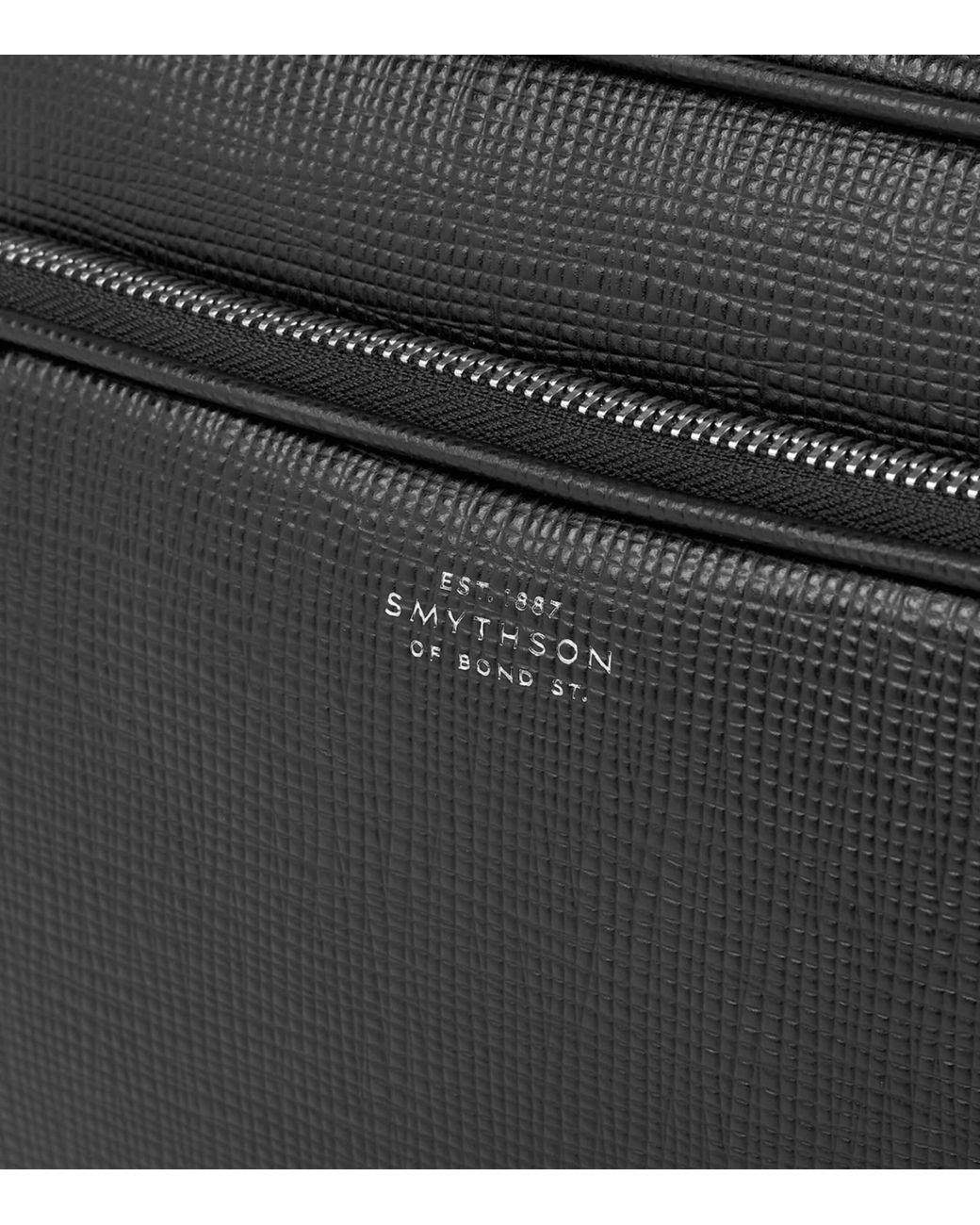 Smythson Black Leather Panama Cross-Body Bag for men