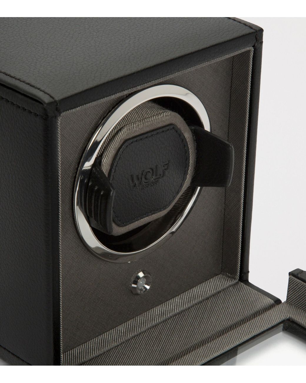 Wolf Black Cub Watch Winder With Cover