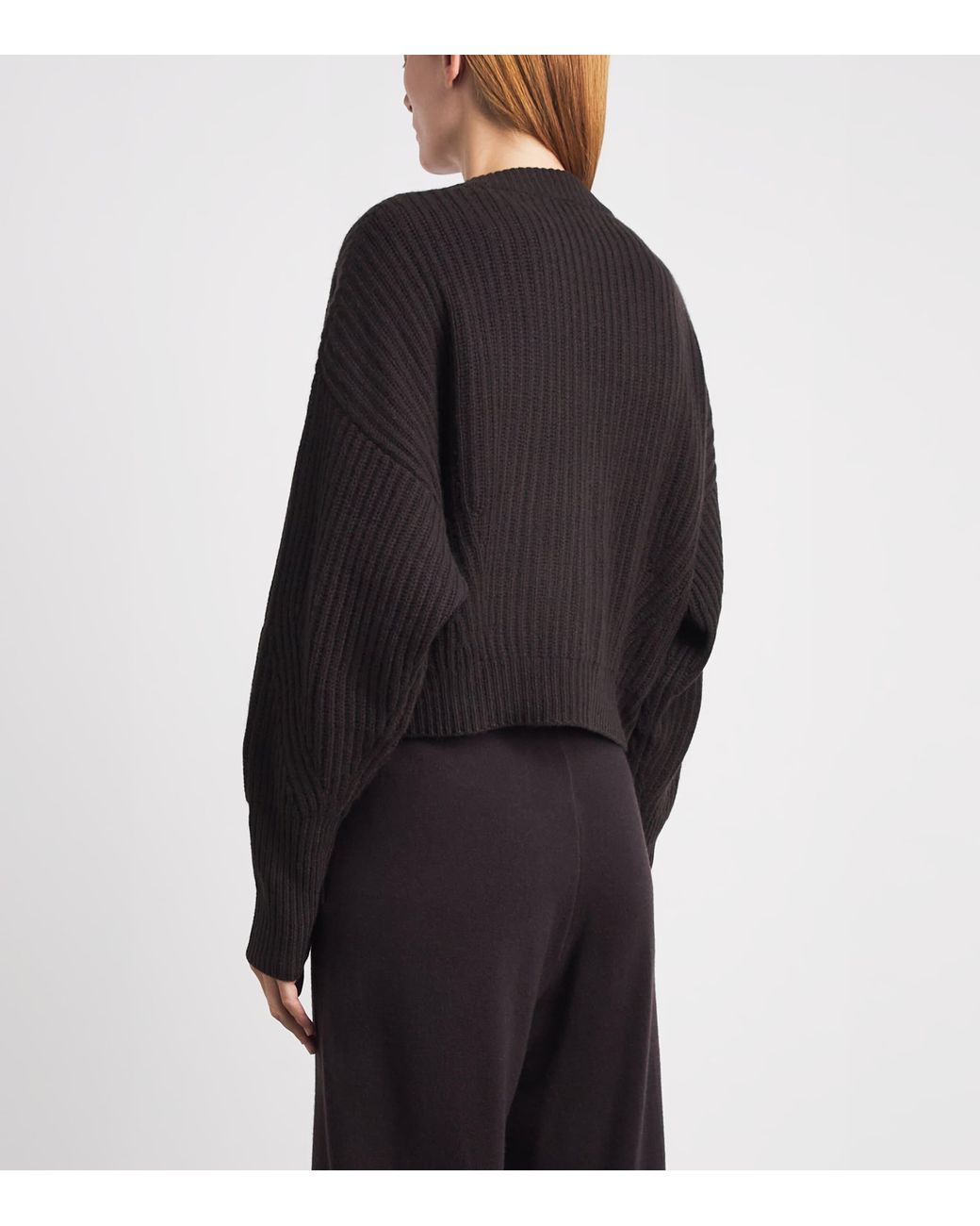 LeKasha Black Organic Cashmere Cropped Cardigan