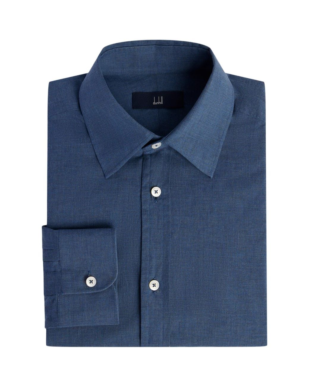 Dunhill Blue Cotton Chambray Formal Shirt for men
