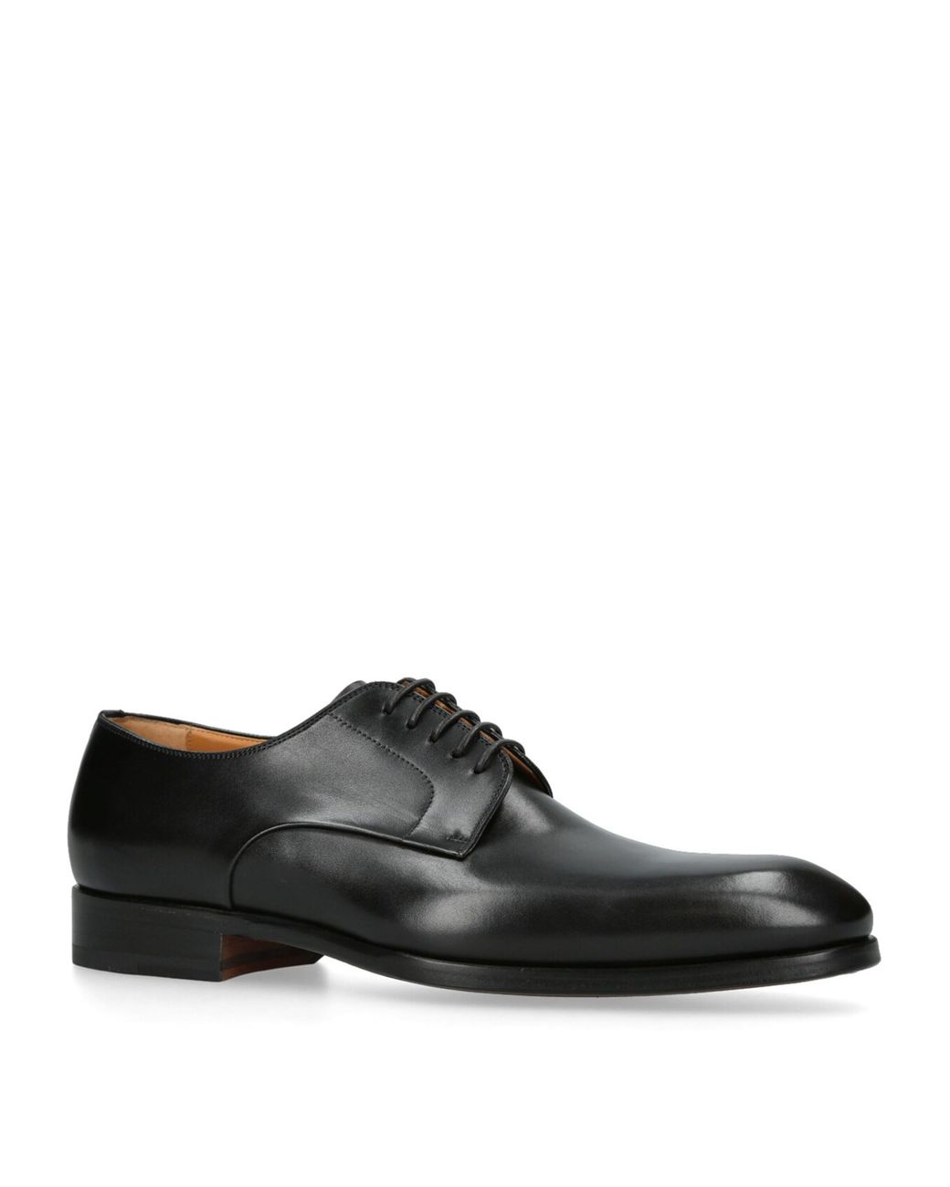 Magnanni Shoes Black Leather Derby Shoes for men