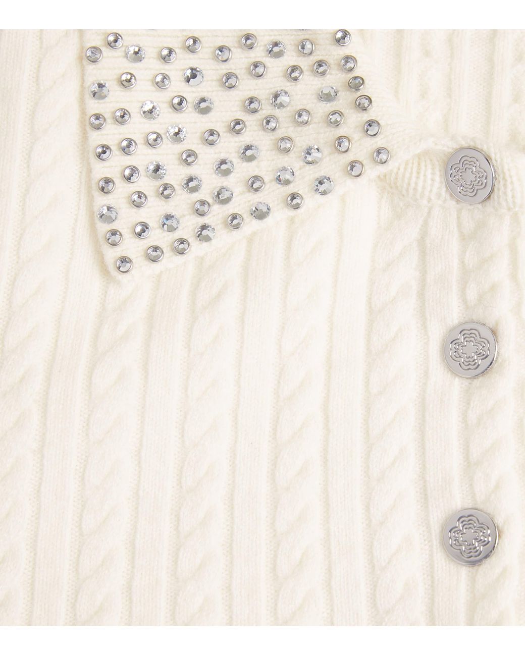 Maje White Wool Embellished Cardigan