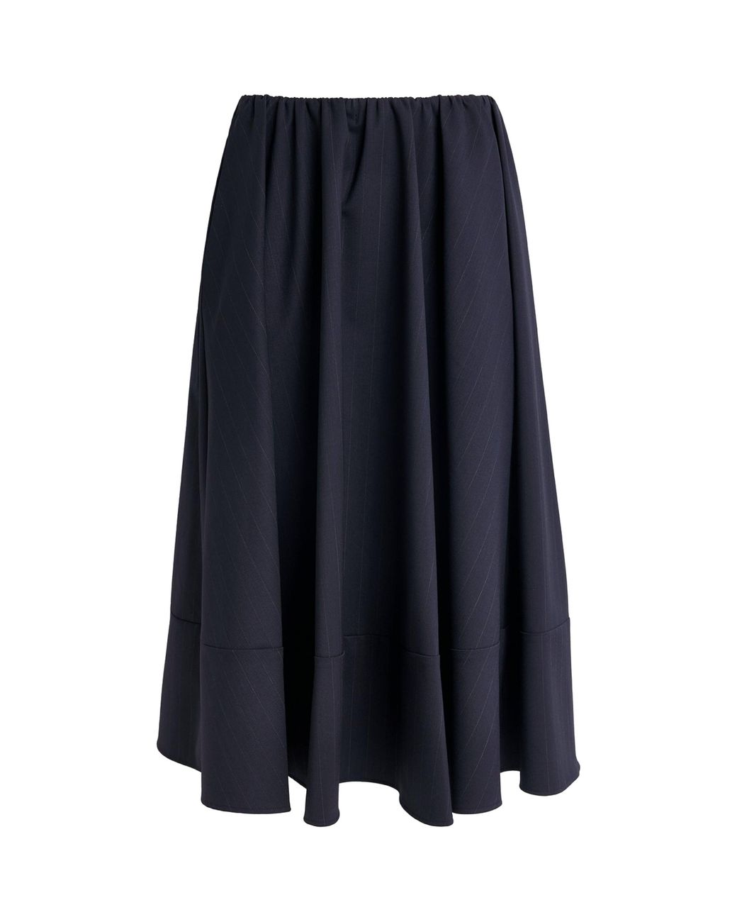 Maje Blue Wool-Blend Pleated Midi Skirt