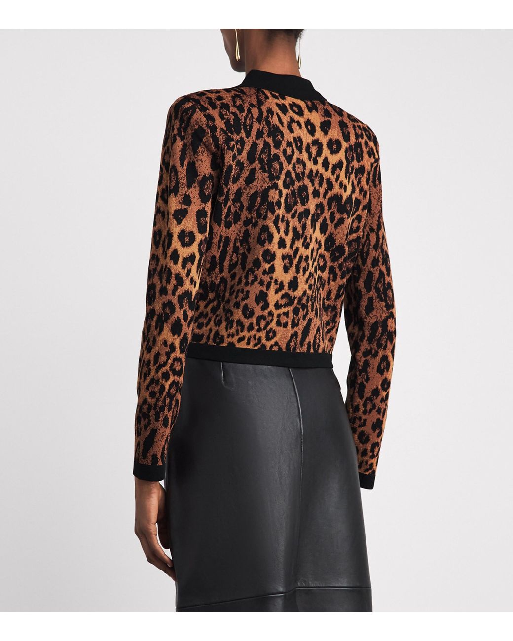 L'Agence Black Leopard Print Osiris Cardigan
