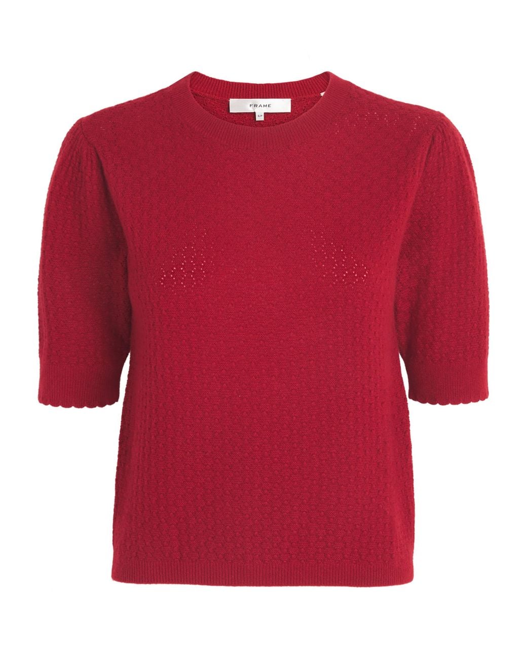 FRAME Cashmere Pointelle The Gathered Honeycomb Sweater