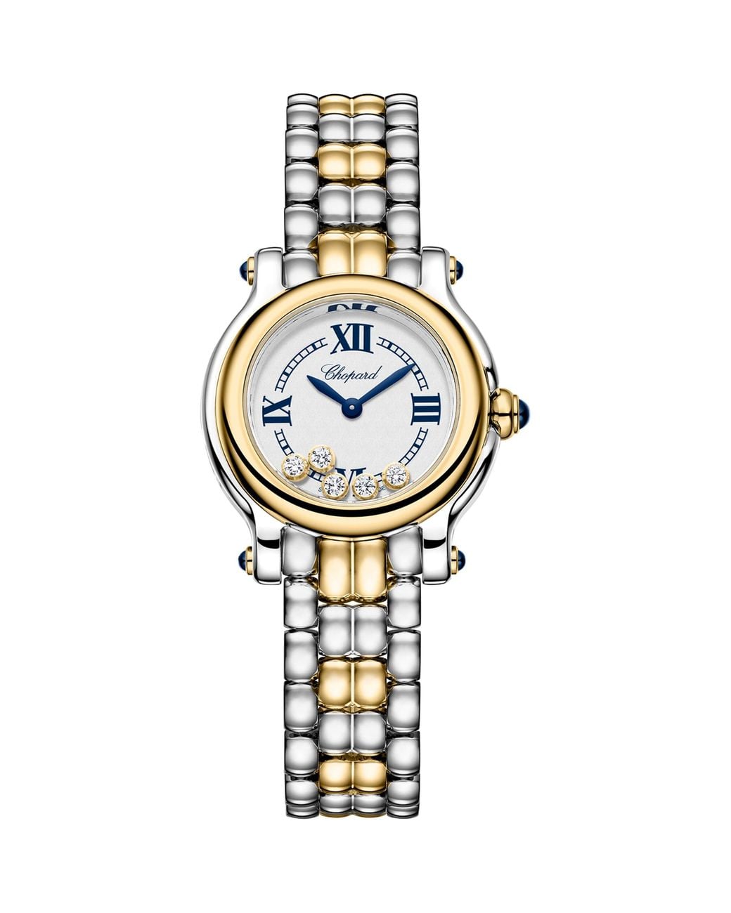 Chopard Metallic Stainless Steel And Diamond Happy Sport Watch