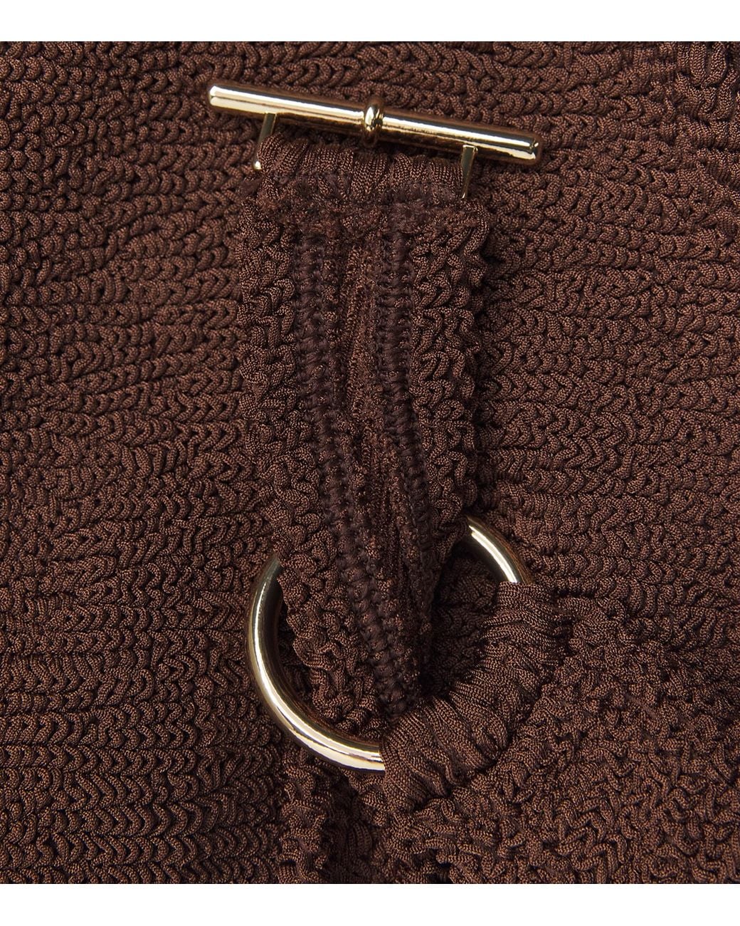 Hunza G Brown Halterneck T-Bar Sandy Swimsuit