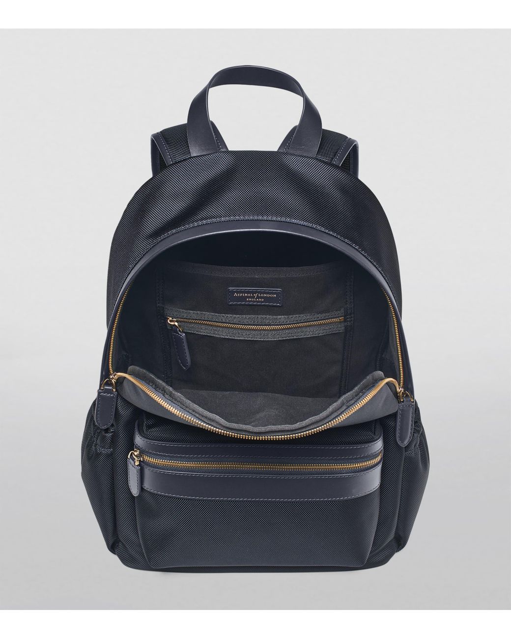 Aspinal Blue Nylon Backpack for men