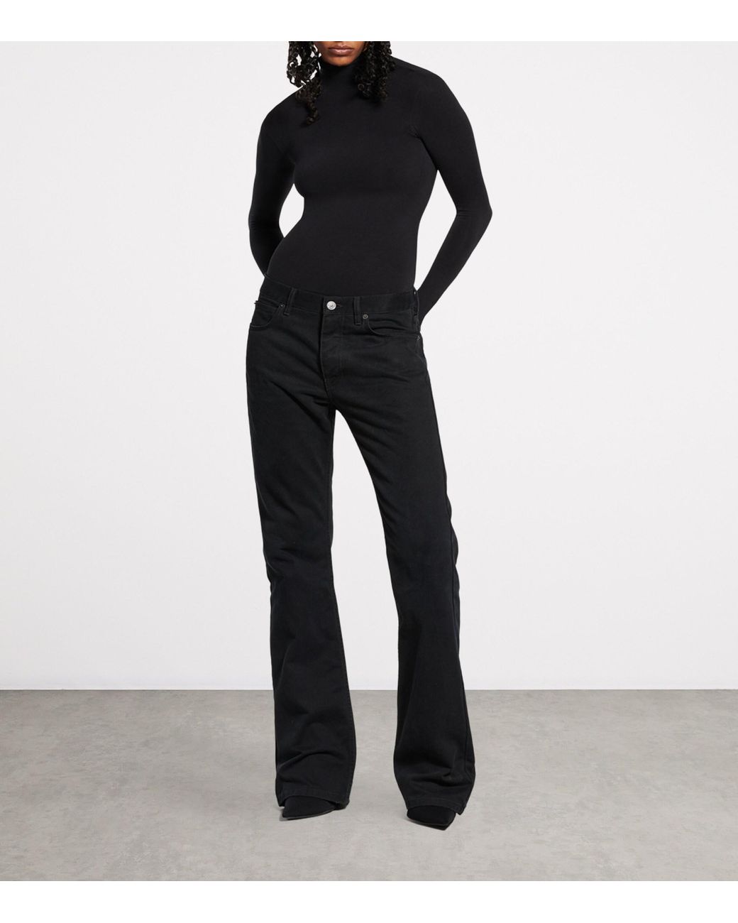 Balenciaga Black Straight-Fit Mid-Rise Jeans
