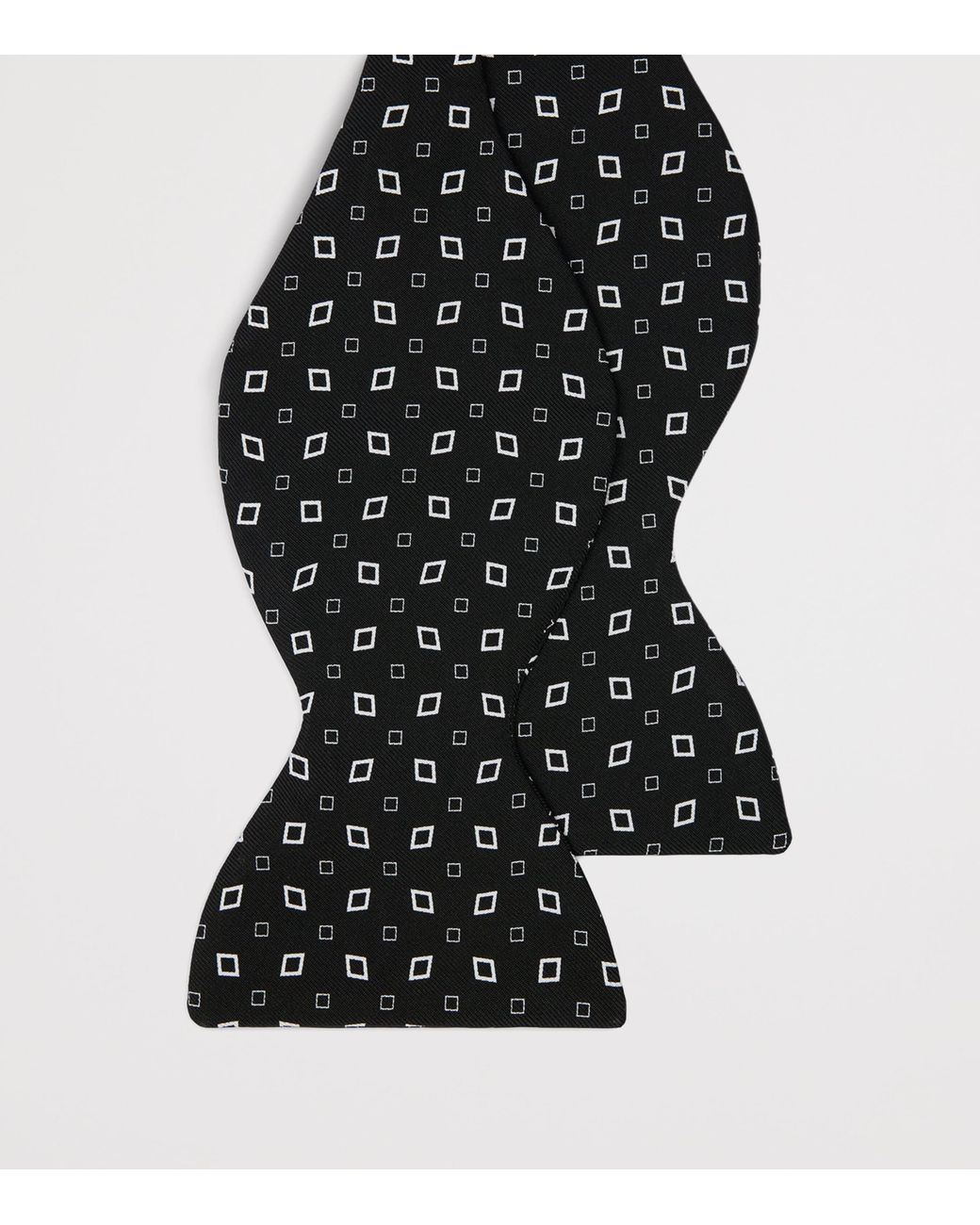 Dunhill Black Mulberry Silk Printed Bow Tie for men