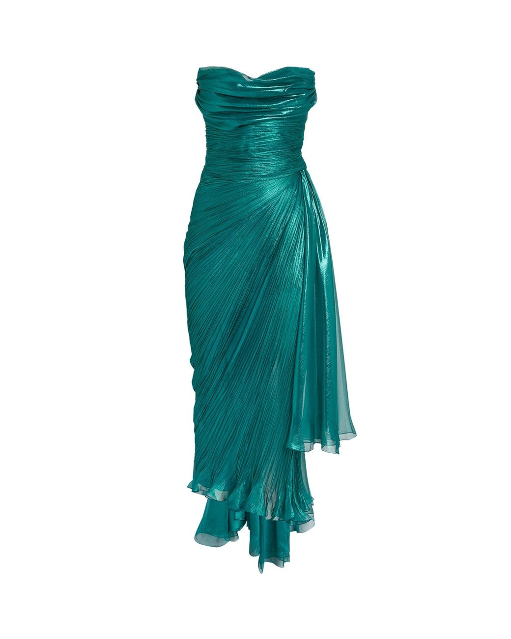 Maria Lucia Hohan Silk Asymmetric Luise Midi Dress in Green | Lyst UK