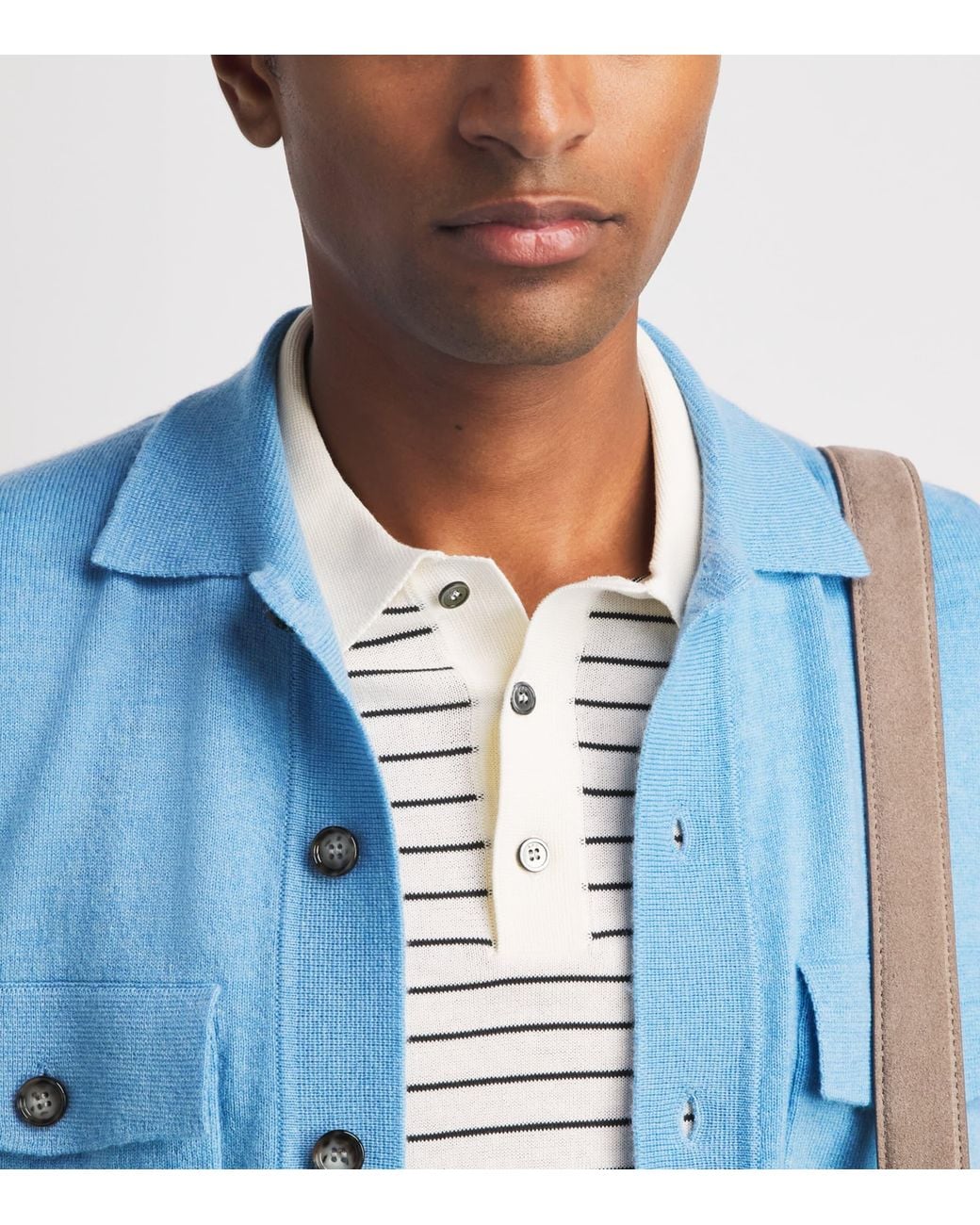 Allude Blue Virgin Wool-Cashmere Overshirt for men