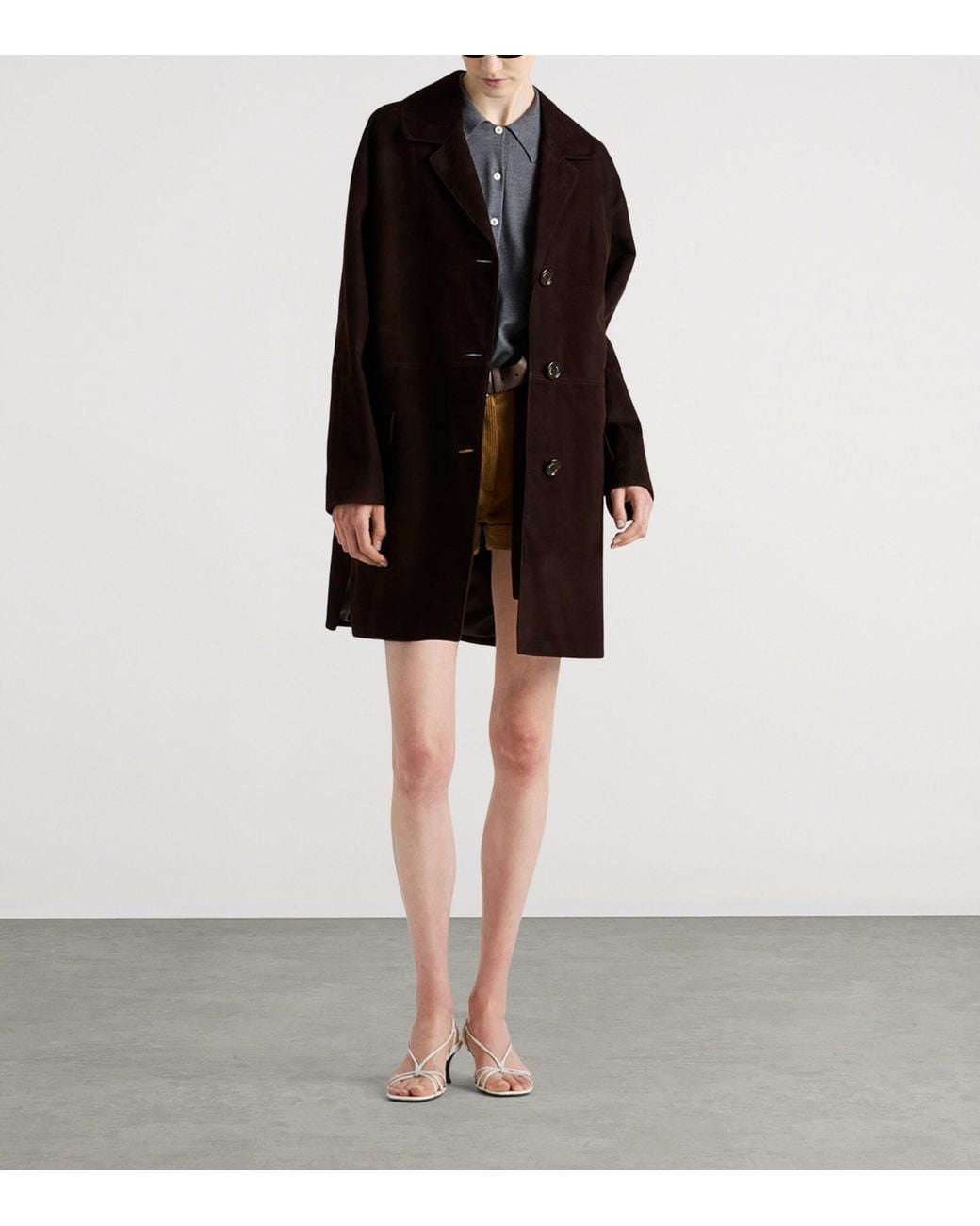 Prada Brown Suede Overcoat