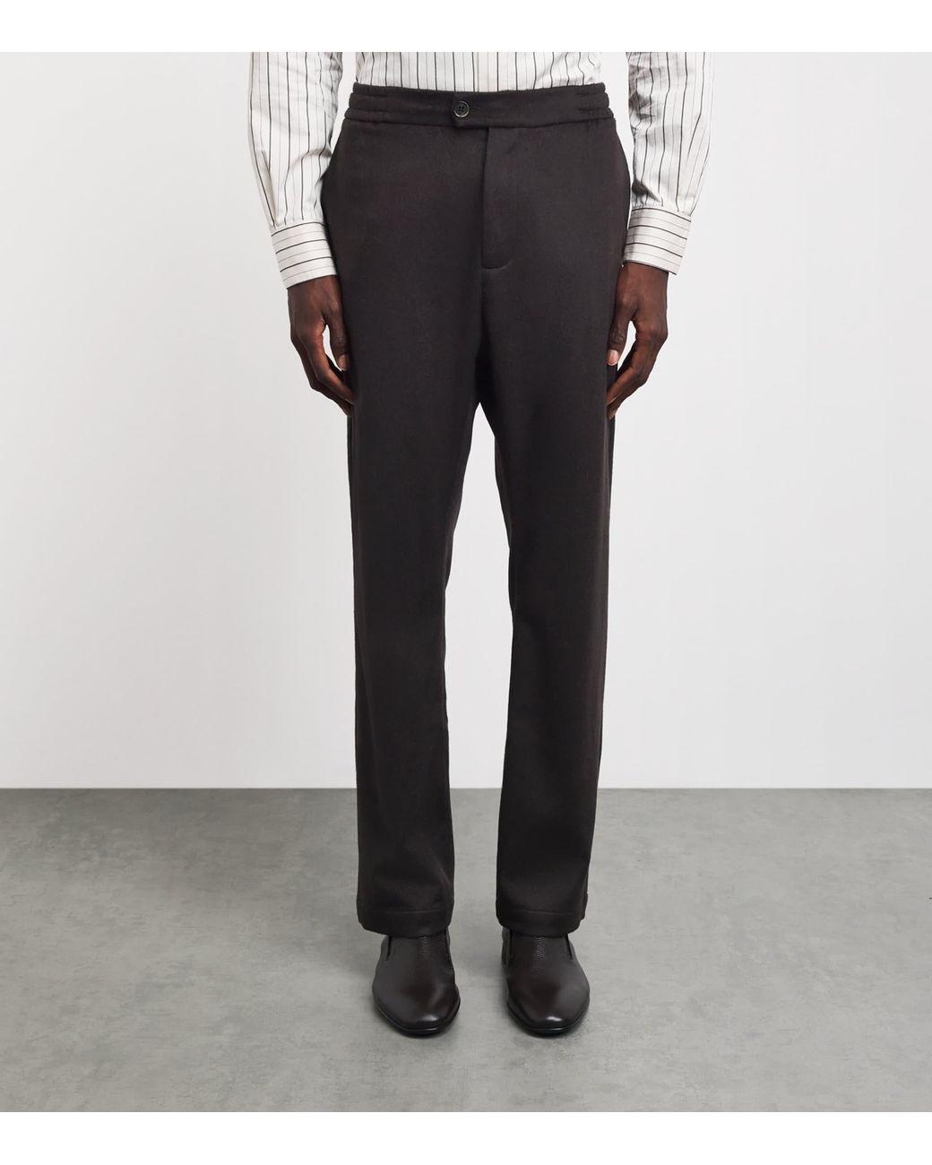 Barena Black Cashmere Straight Trousers for men