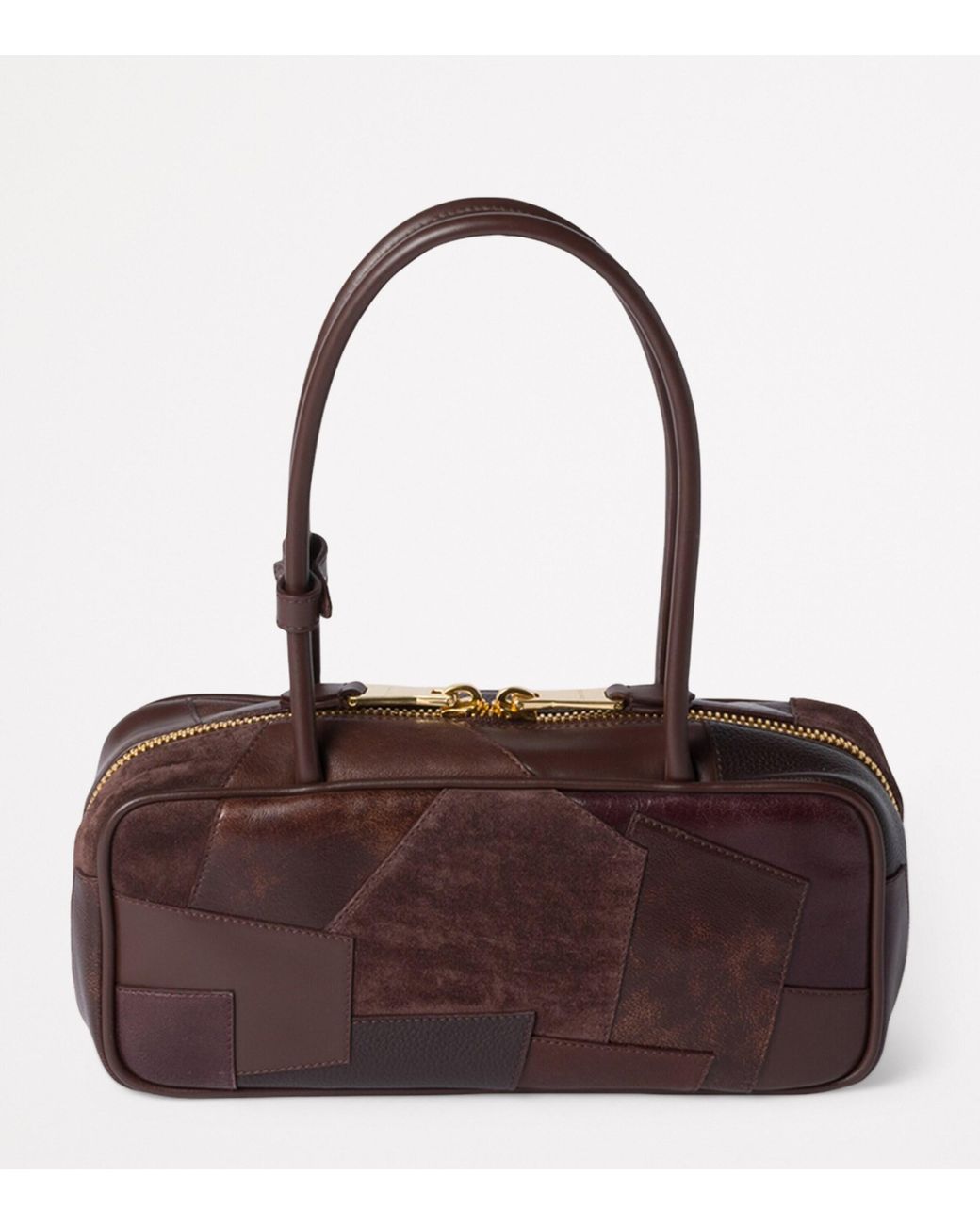 Miu Miu Brown Leather Beau Patchwork Top-Handle Bag