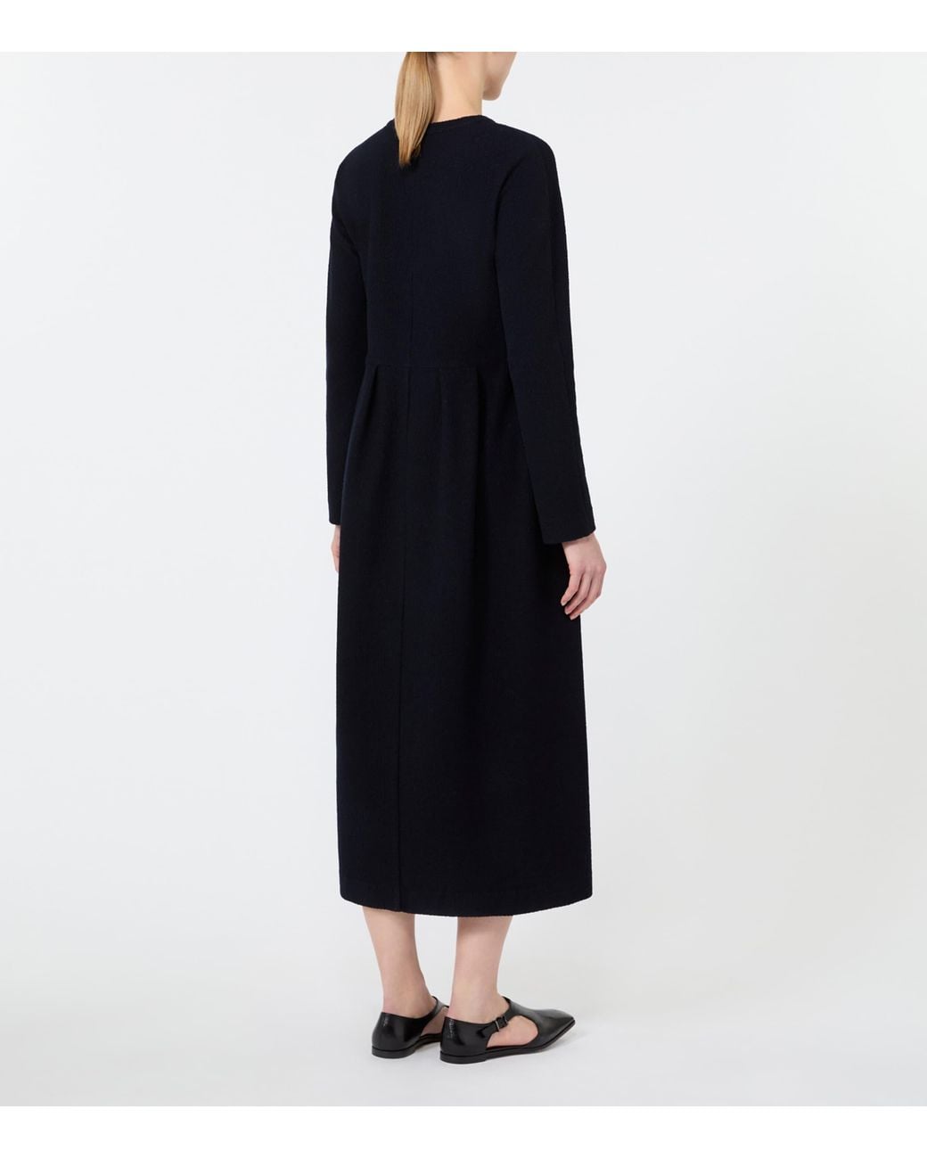 Max Mara Black Jersey Pocket-Detail Midi Dress
