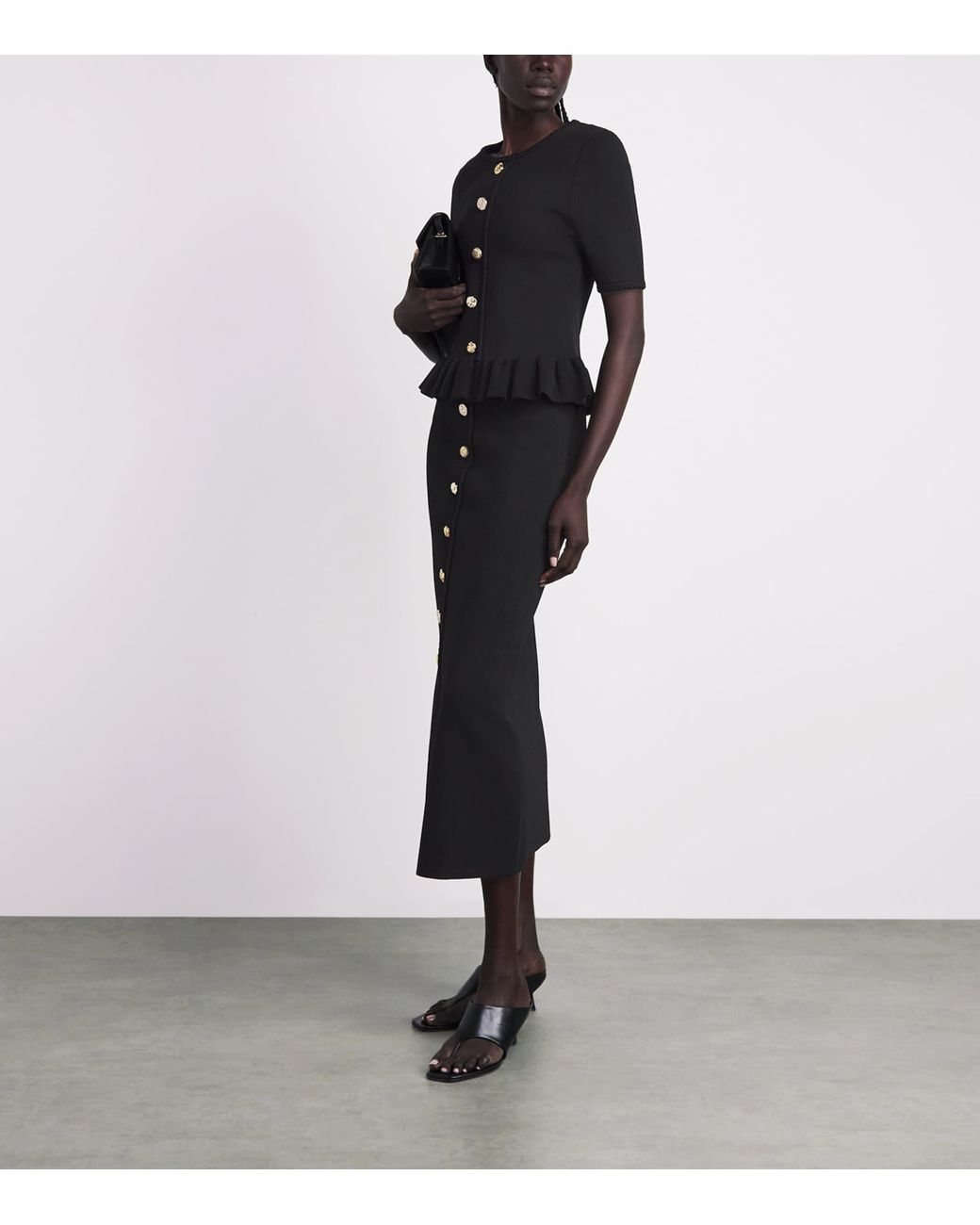 Claudie Pierlot Black Braid-Detail Knitted Top