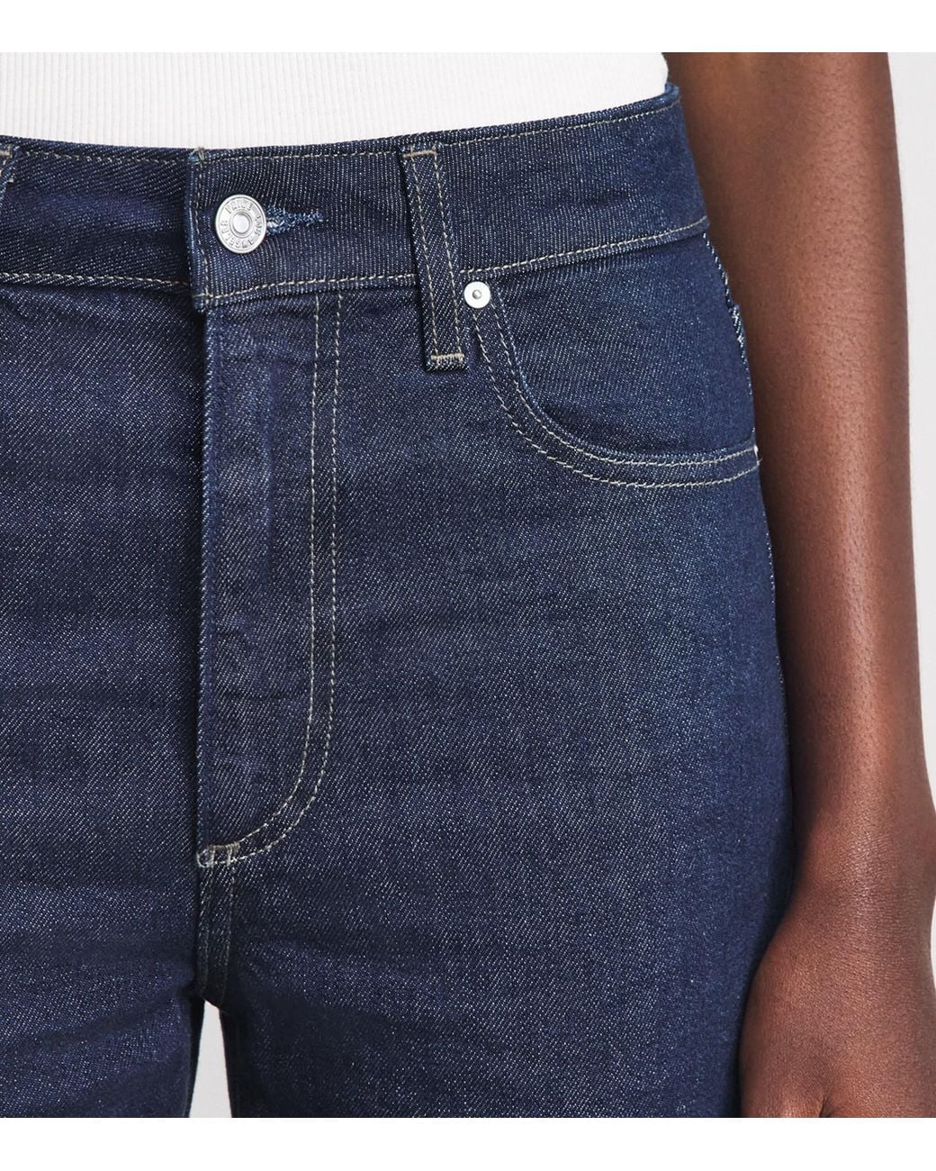 PAIGE Blue Stevie High-Rise Straight Ankle Jeans