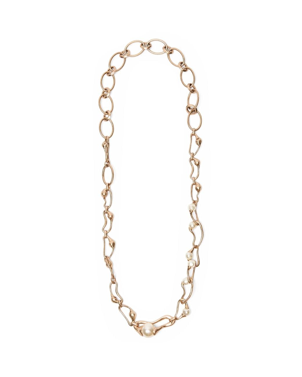 Weekend by Maxmara White Faux Pearl Chain Necklace