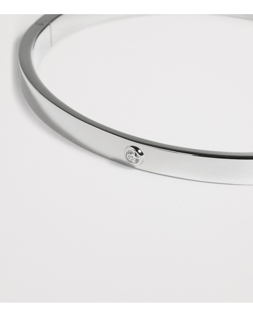 Monica Vinader White Sterling And Diamond Essentials Bangle