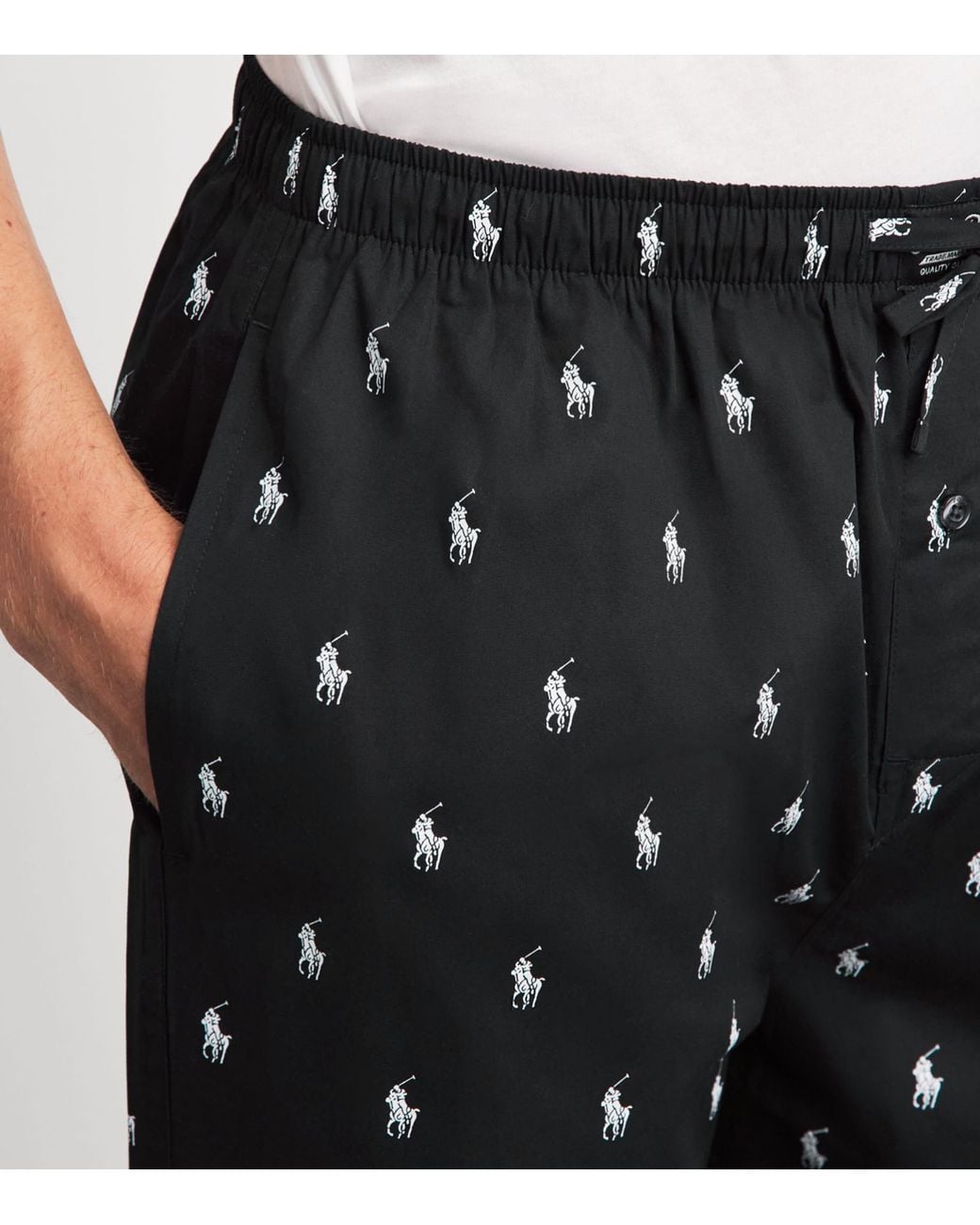 Polo Ralph Lauren Black Cotton Polo Pony Pyjama Bottoms for men