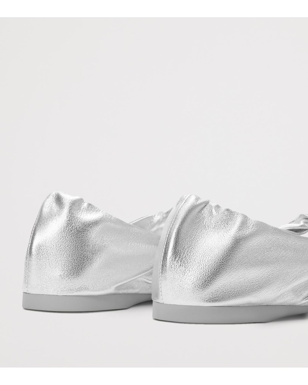Loewe White Leather Pebble Soft Ballet Flats