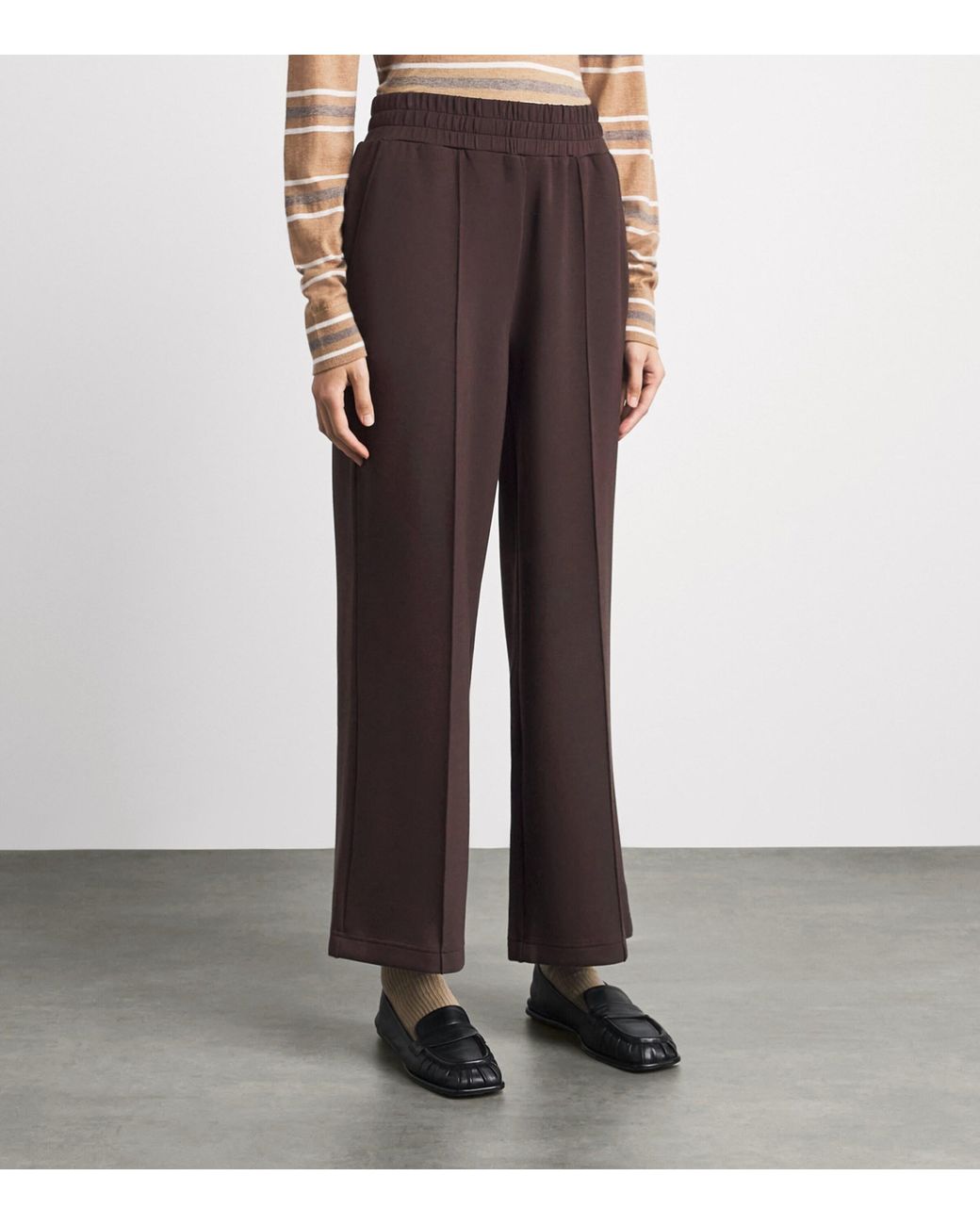 Varley Brown Doublesoft Wide-Leg Sweatpants