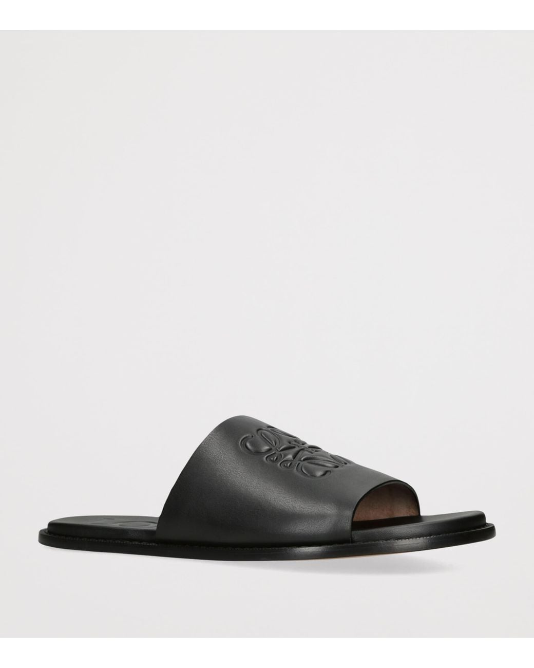Loewe Black Flex Anagram Slides for men