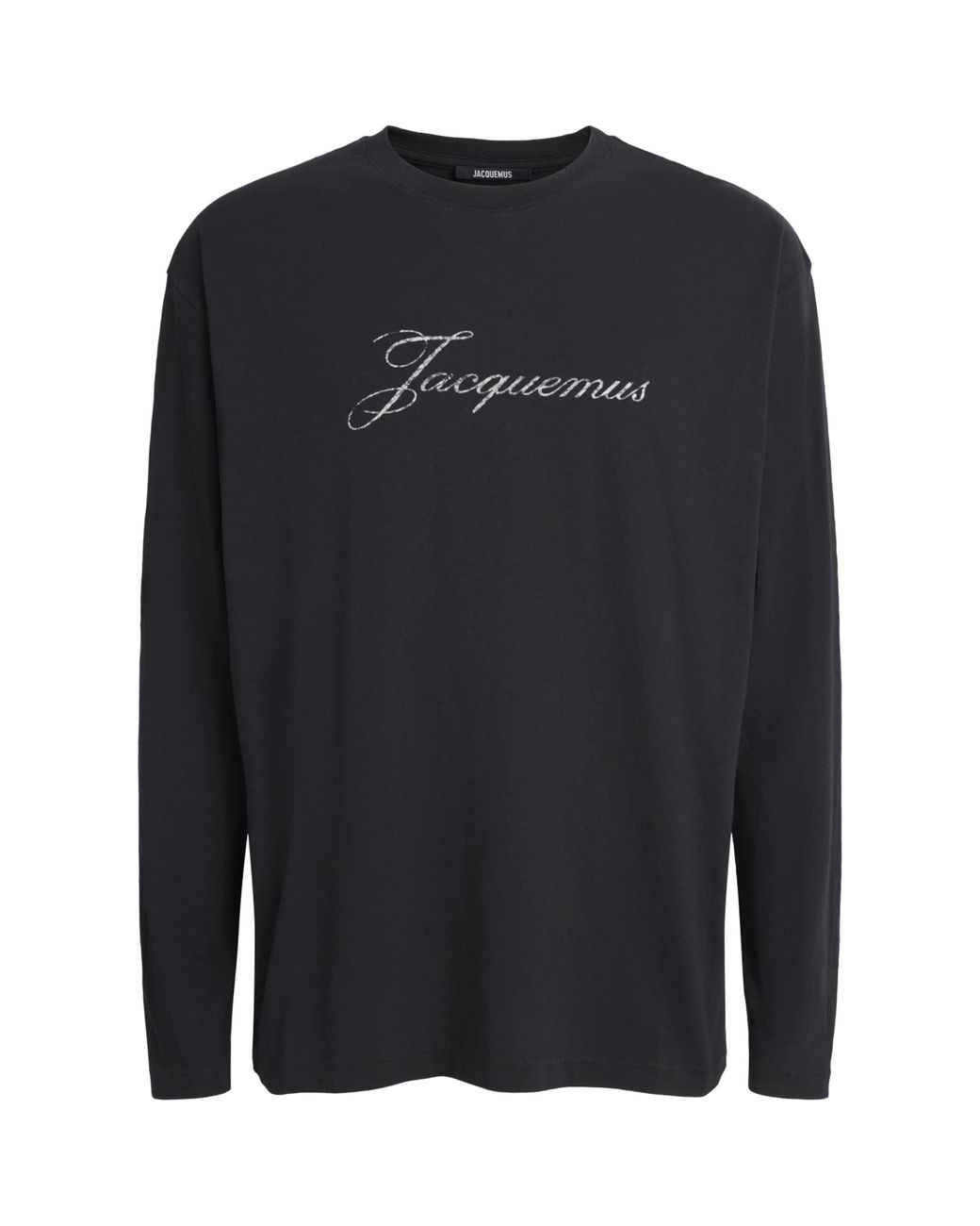 Jacquemus Black Cotton-Hemp Logo Long-Sleeve T-Shirt for men