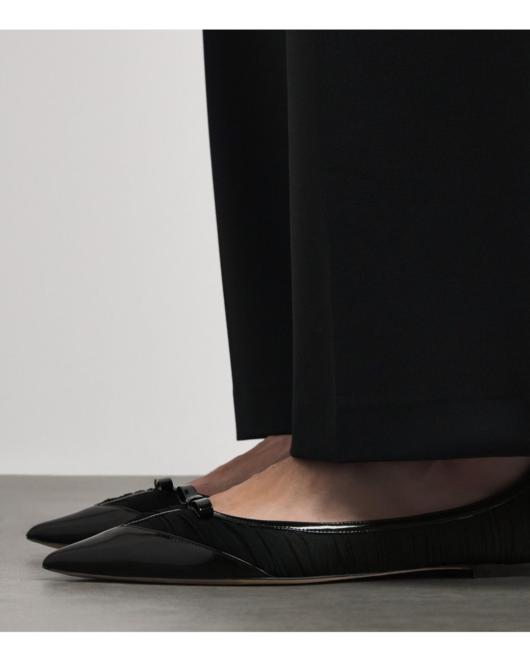 Jimmy Choo Black Love Tulle Flats