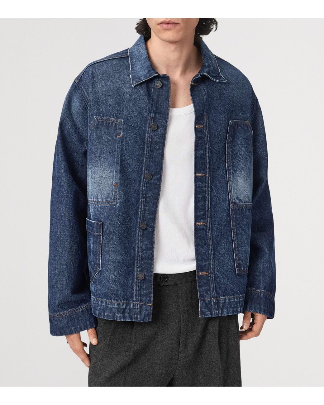 AllSaints Blue Mukesh Denim Jacket for men