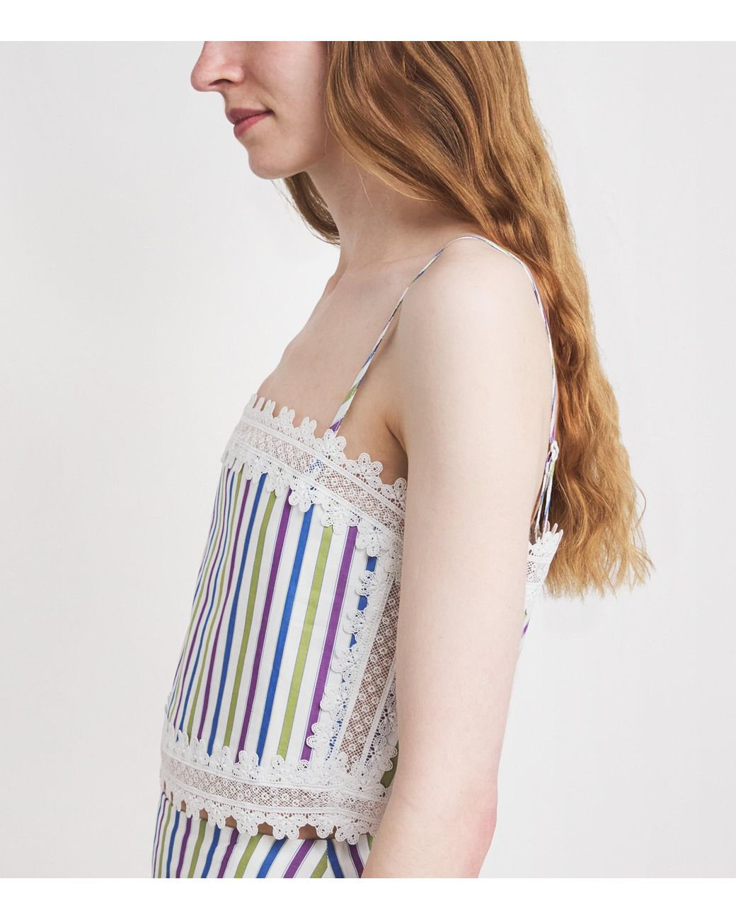 Claudie Pierlot Blue Cotton Stripe Crop Top