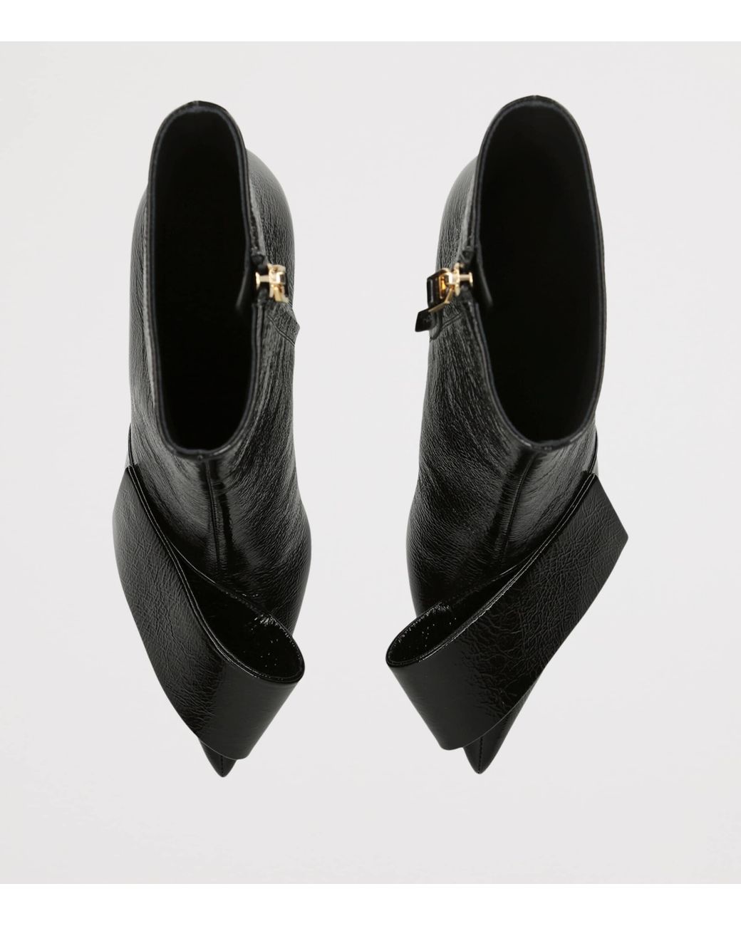 Givenchy Black Leather Twisted Ribbon Ankle Boots 65