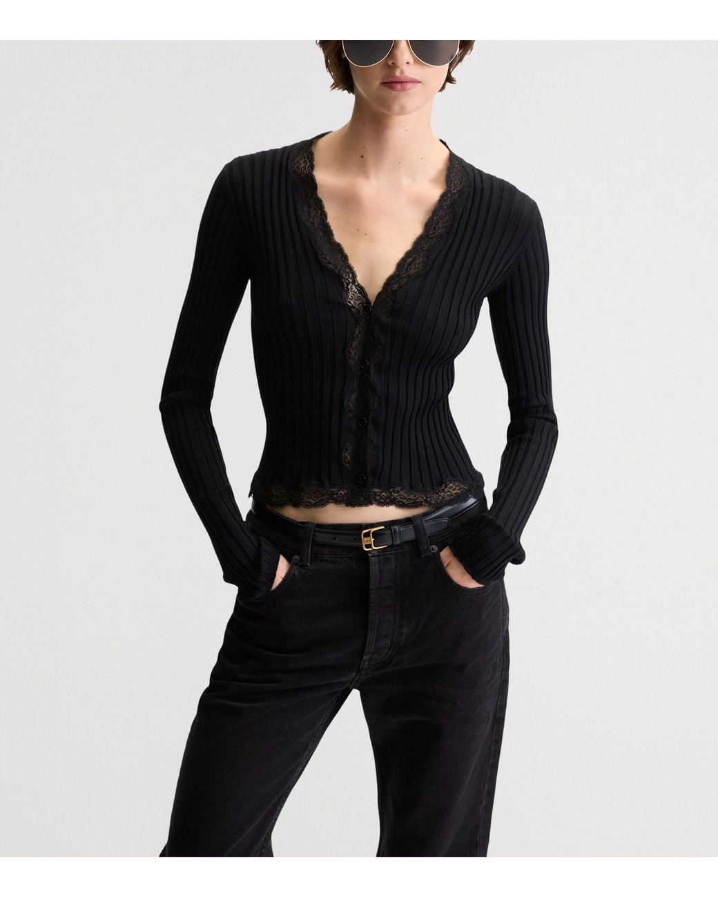 Saint Laurent White Leather Double-Buckle Cassandre Belt