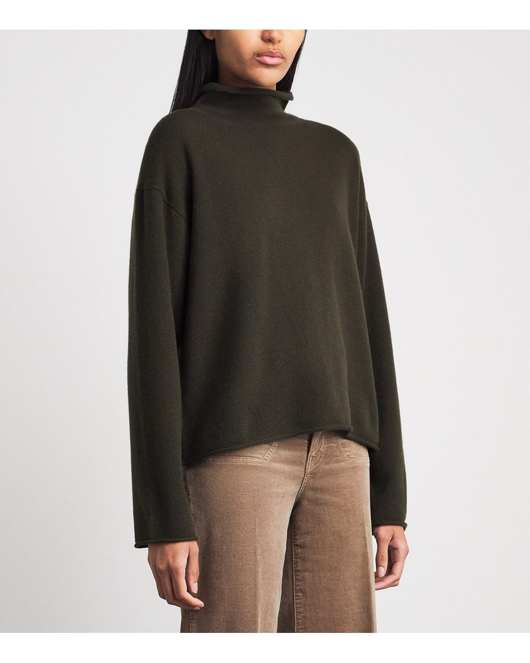 ME+EM Green Cashmere High-Neck Sweater