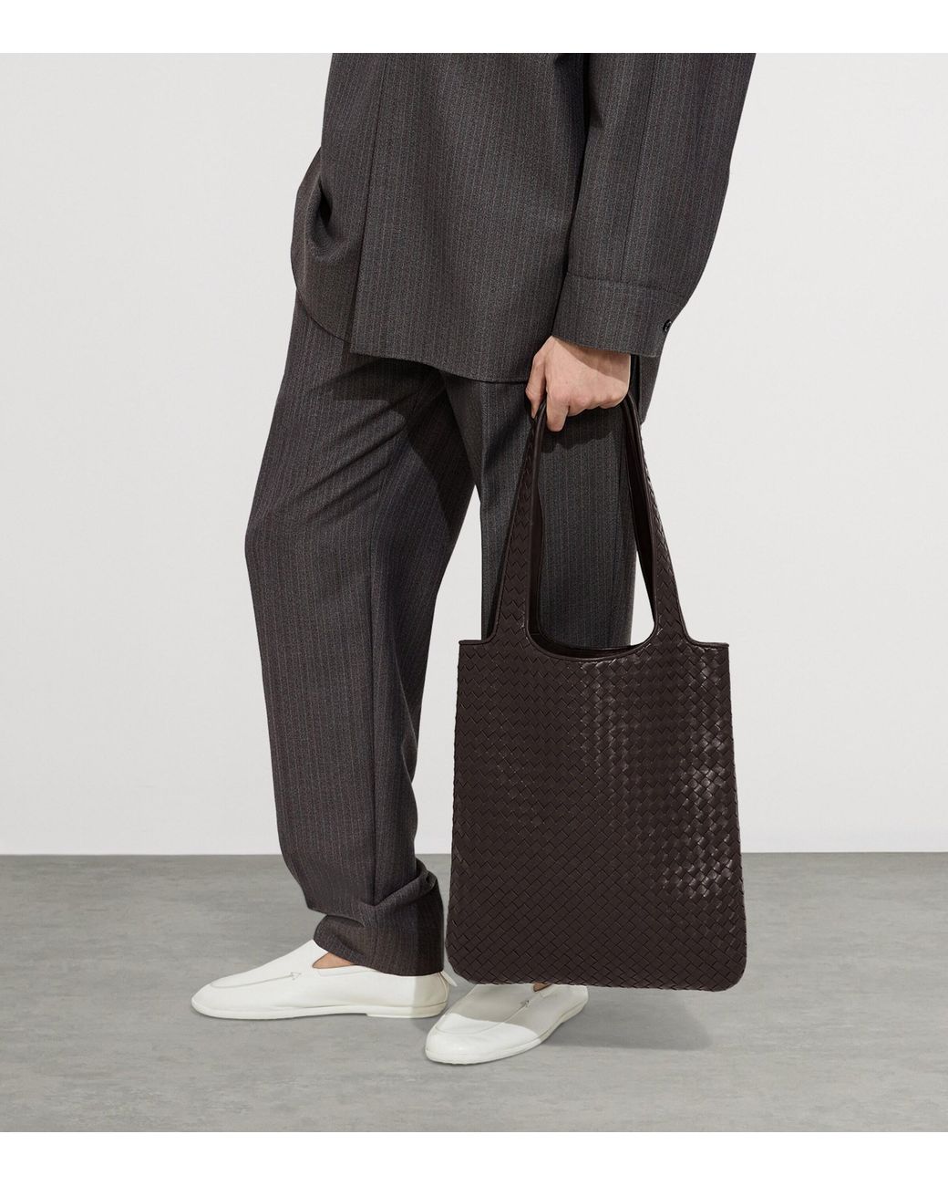 Bottega Veneta Black Small Leather Veneto Tote Bag for men