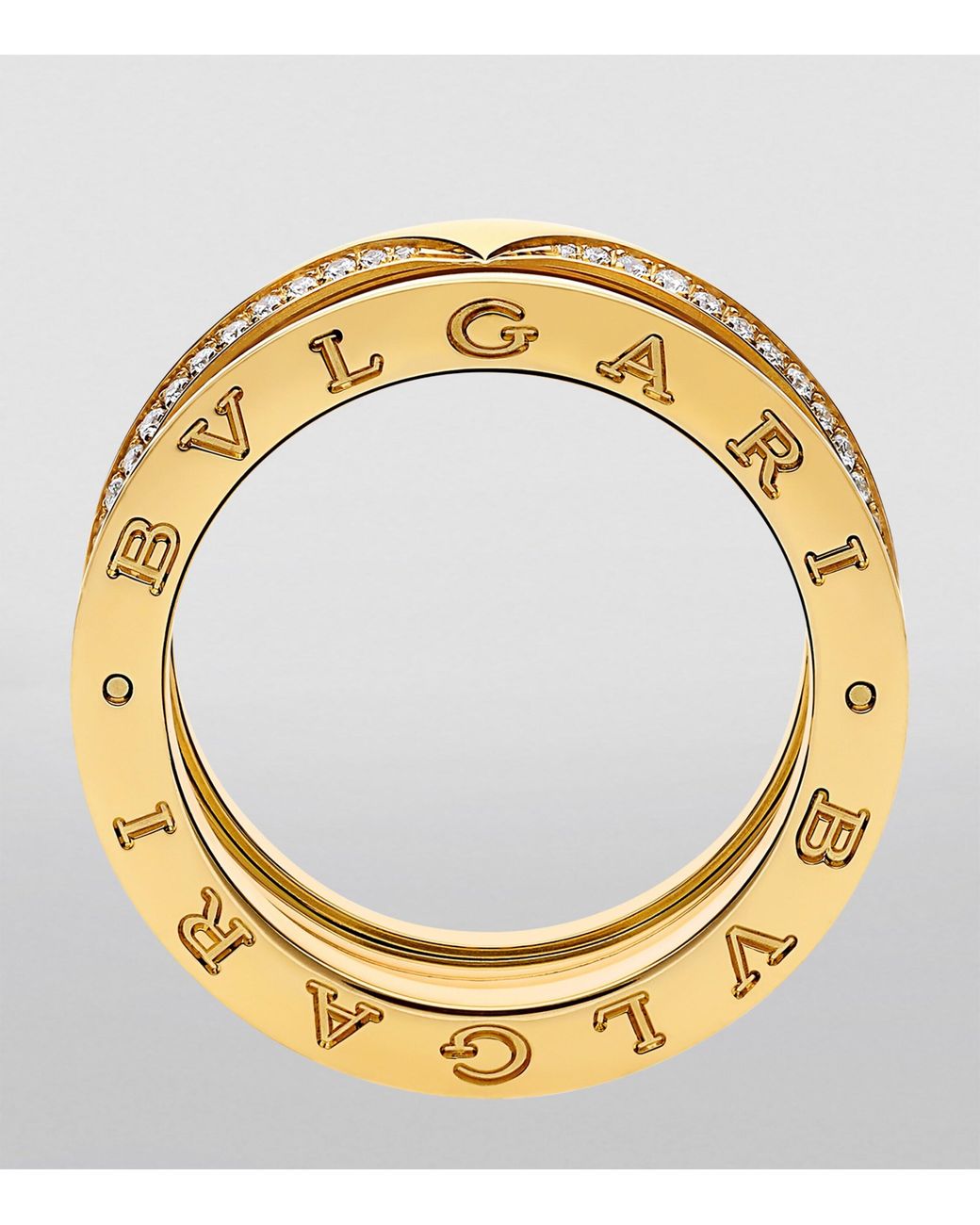 BVLGARI Metallic And Diamond B.Zero1 Three-Band Ring