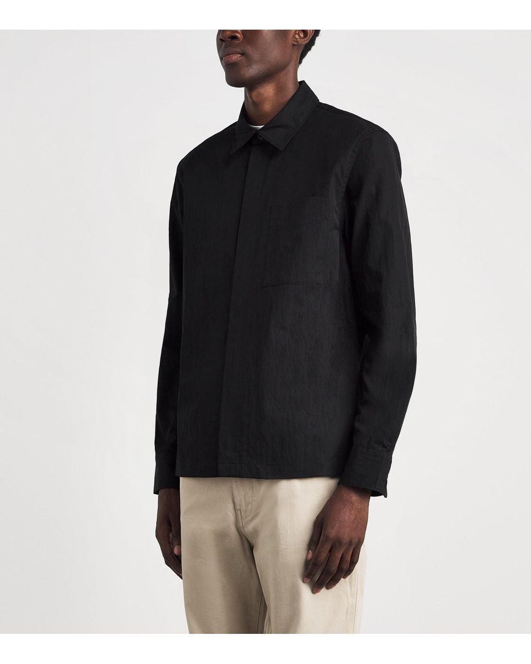 Vince Black Zip-Up Shacket for men