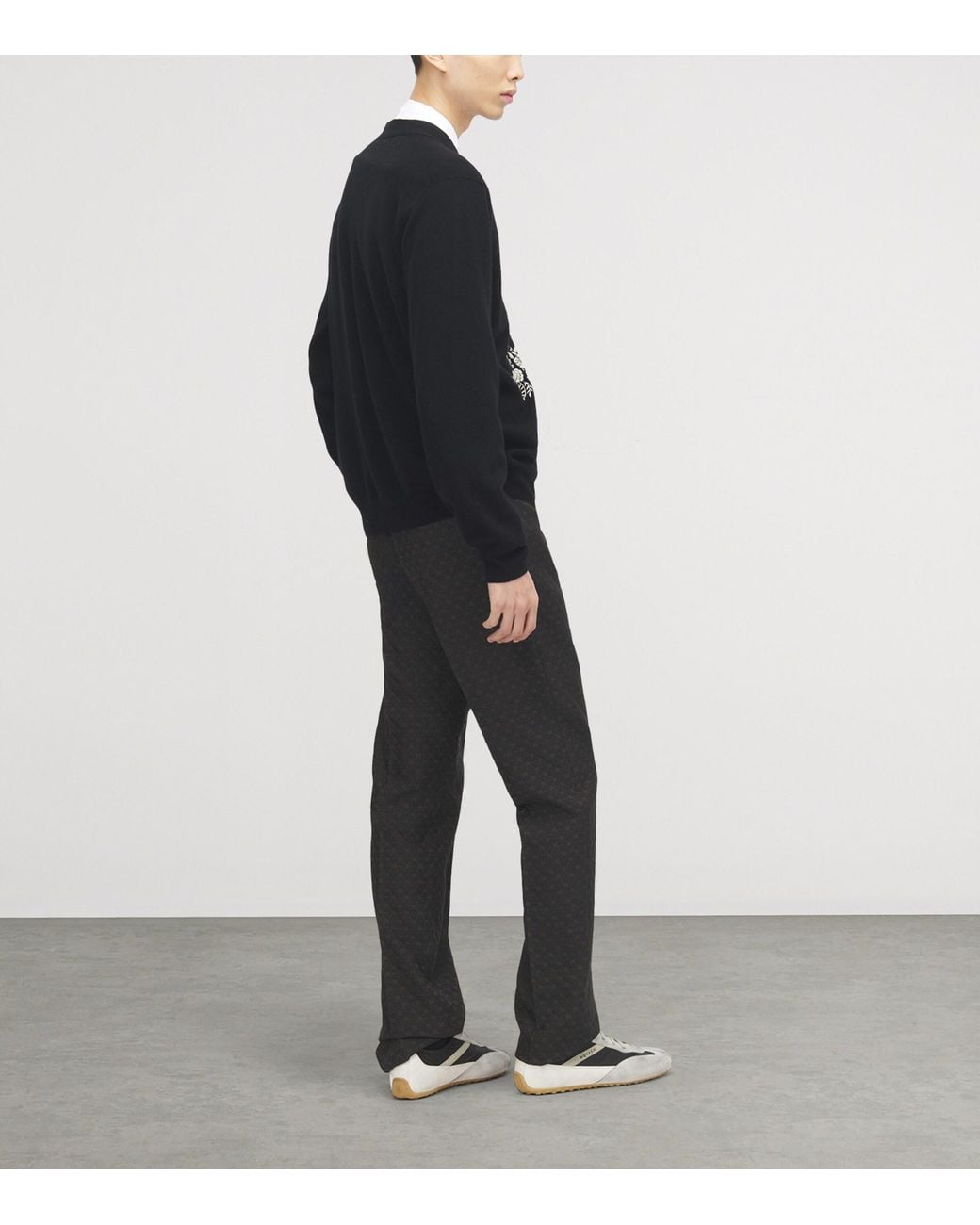 McQueen Black Wool Embroidered Cardigan for men