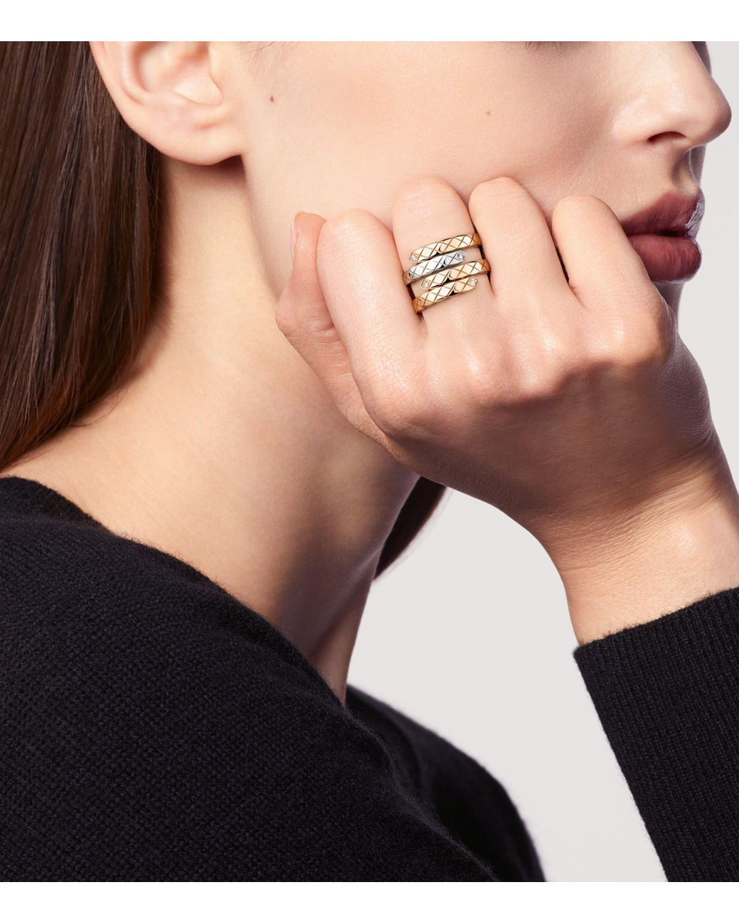 Chanel White And Diamond Coco Crush Ring
