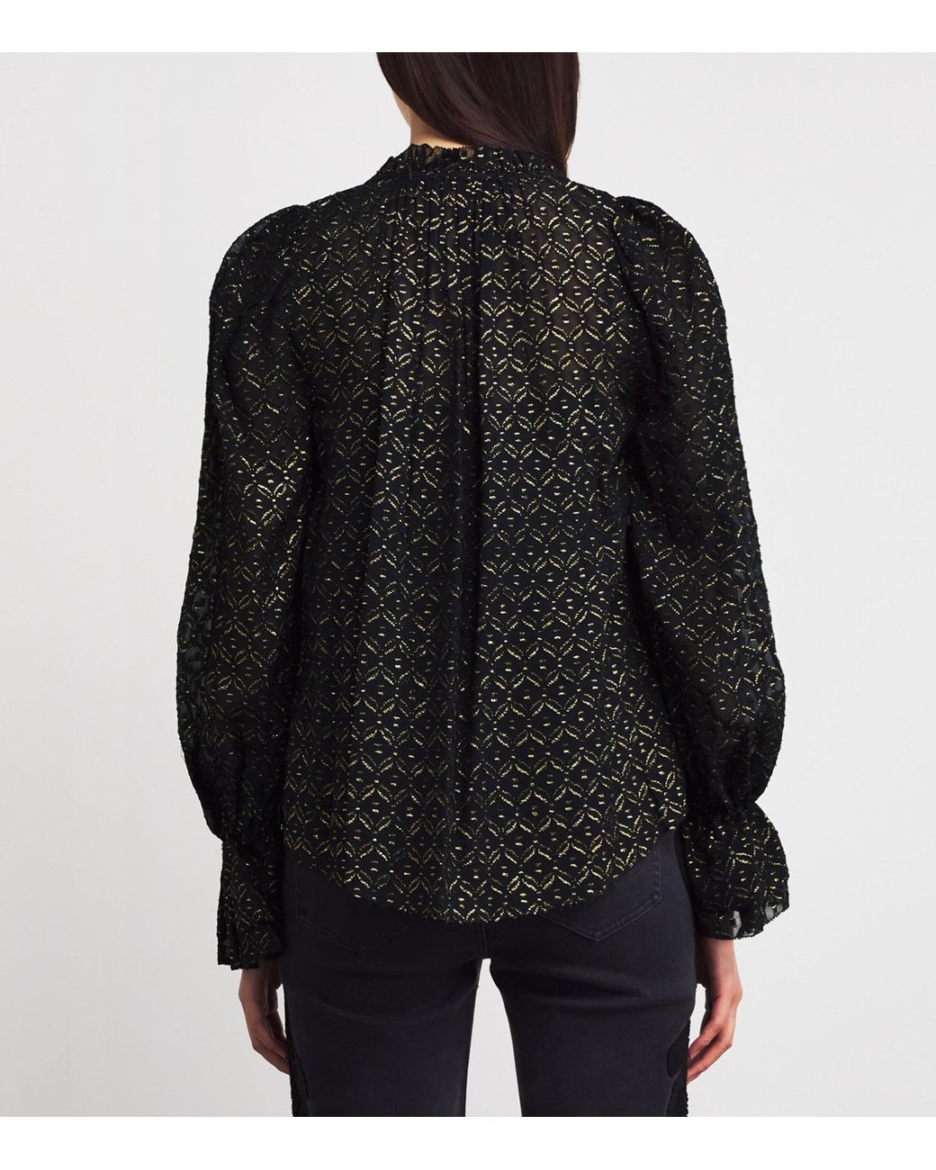 Veronica Beard Black Metallic Maxime Blouse