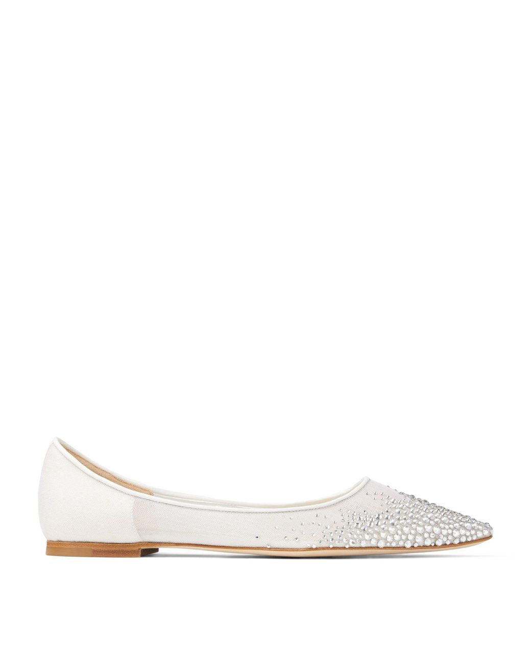 White rhinestone shop flats