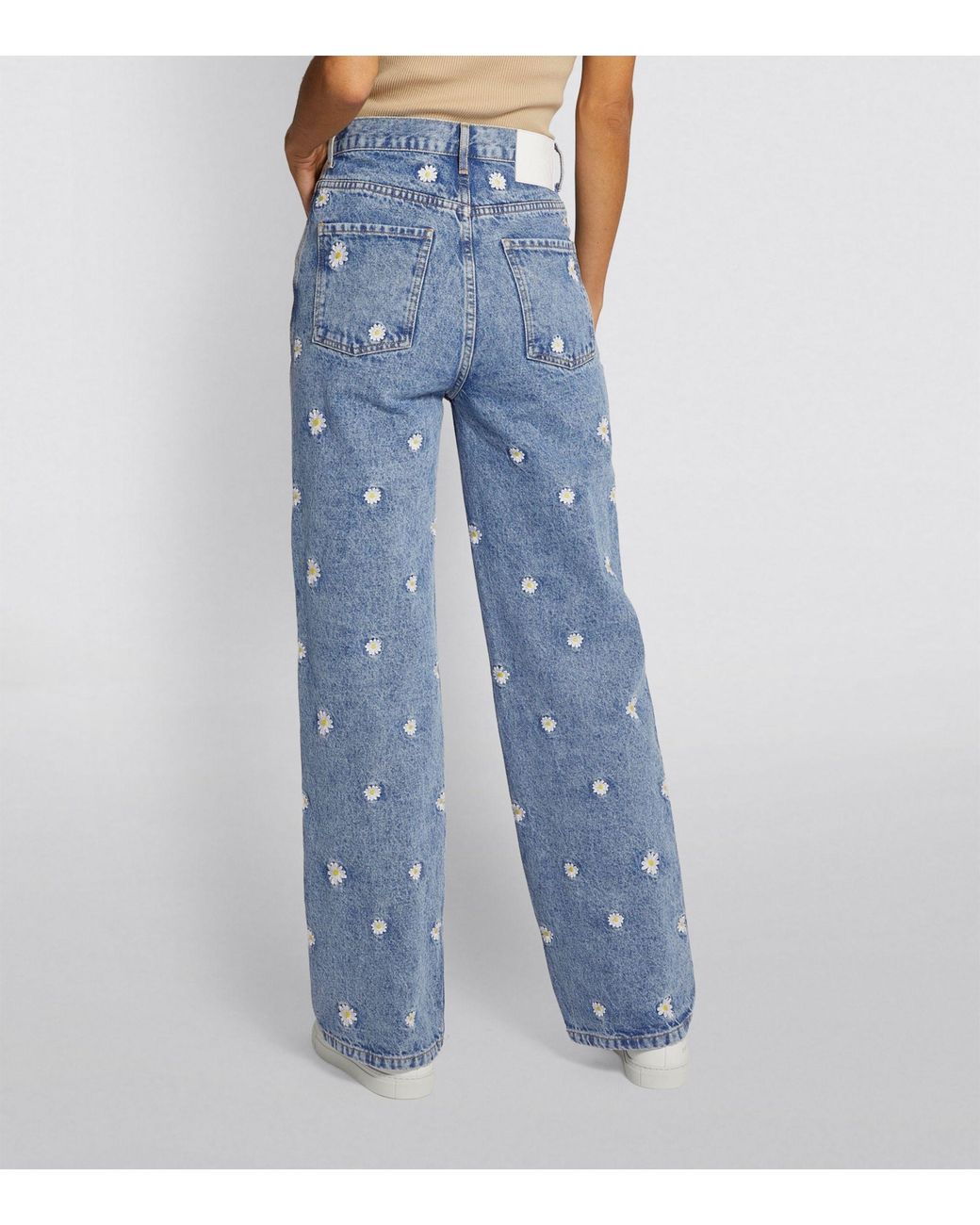 Sandro Denim Embroidered Floral Jeans 