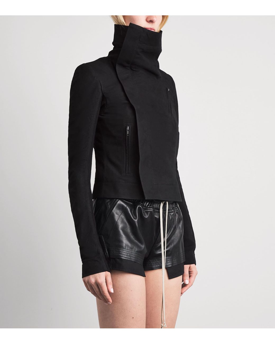 Rick Owens Black Giacca Leather Jacket