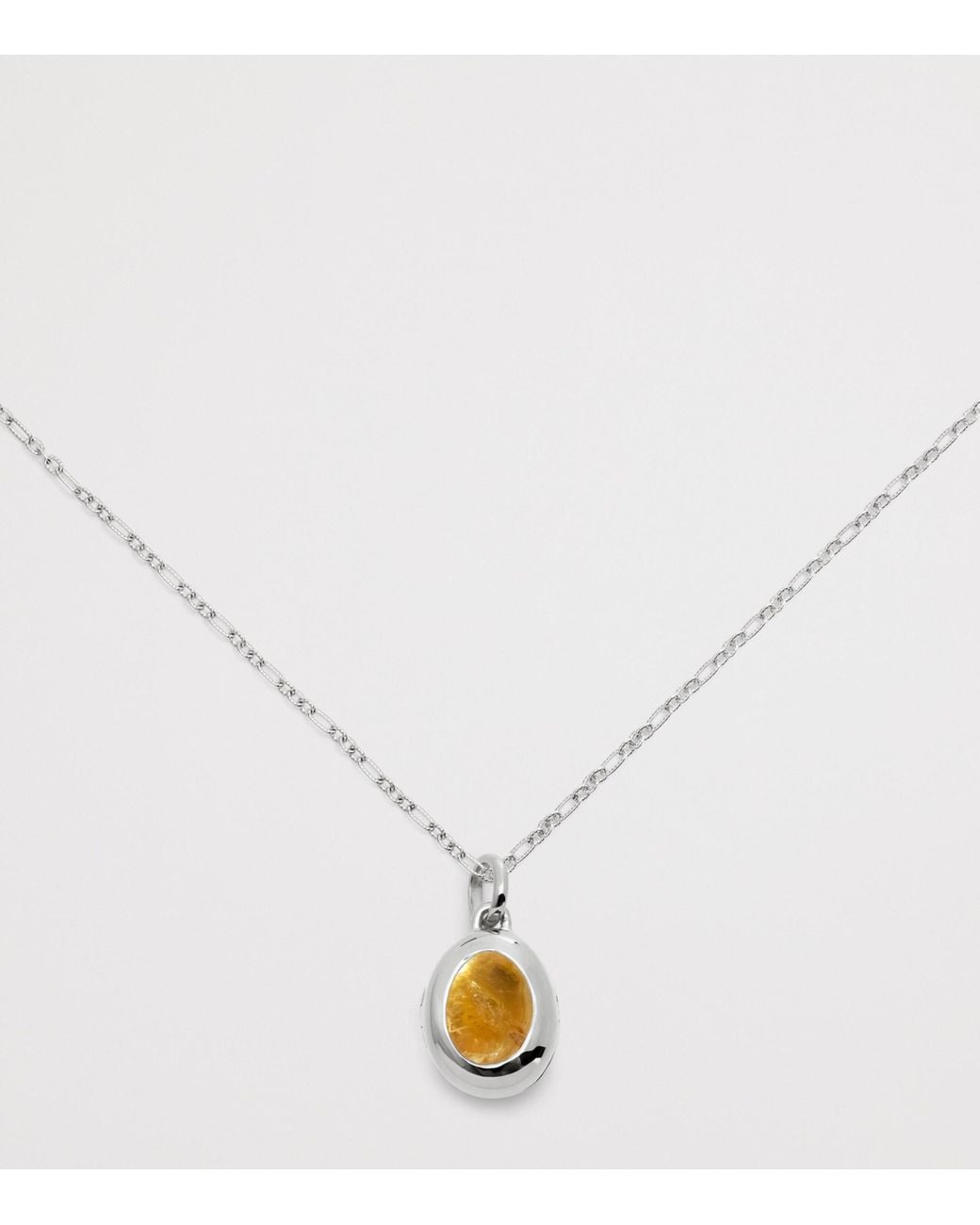 Monica Vinader Metallic Sterling And Citrine November Birthstone Locket