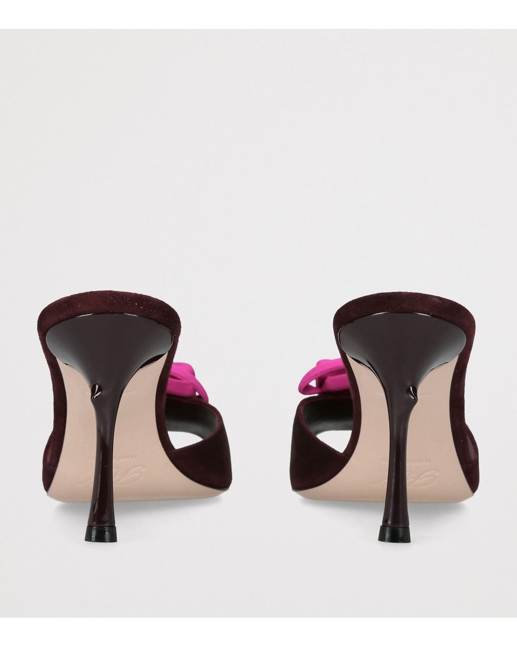 Roger Vivier Purple Suede Rose Mules 85