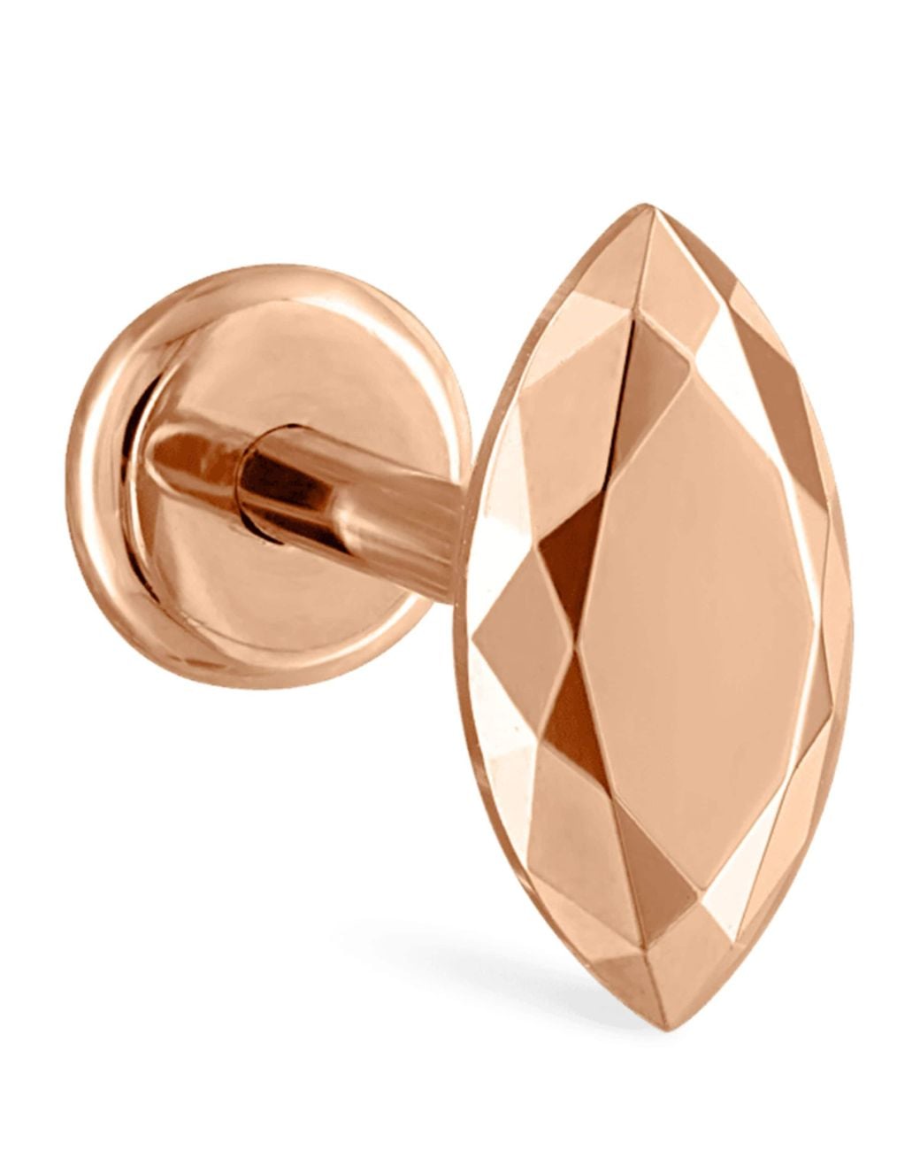 Maria Tash Natural Faceted Marquise Threaded Stud Single Earring