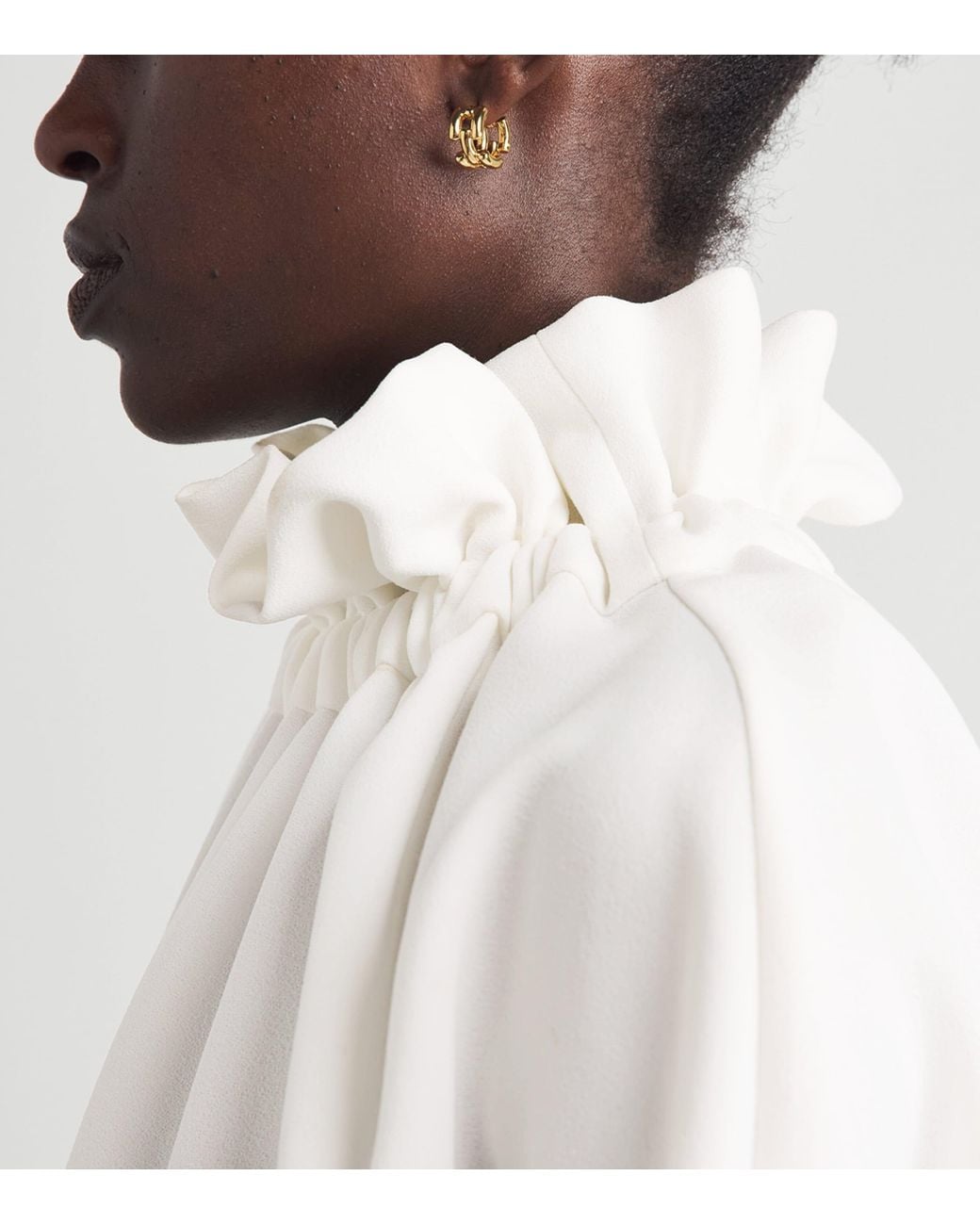 Edeline Lee White Ruff Blouse