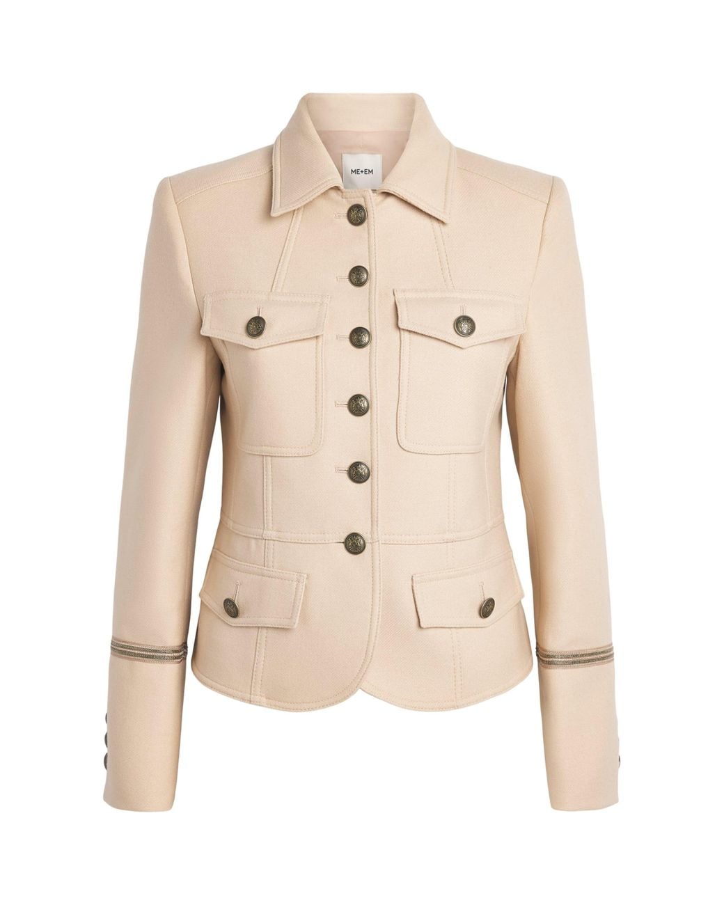 ME+EM Natural Wool-Blend Military Jacket